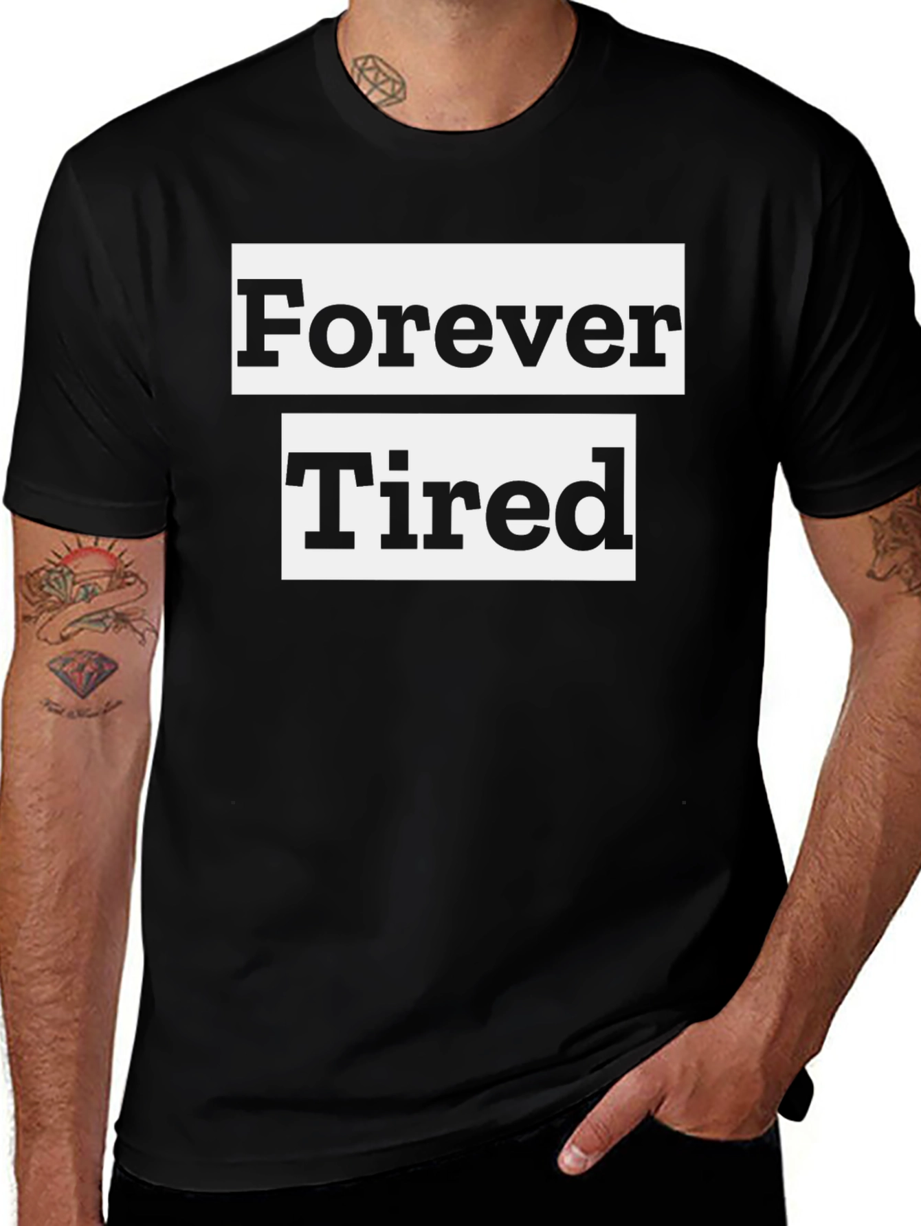 Variant 17 of Forever Tired Graphic T-Shirt - Black