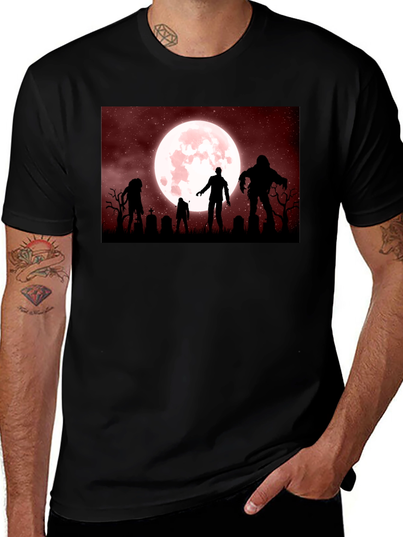Zombie Moon T-Shirt - Halloween Horror Tee