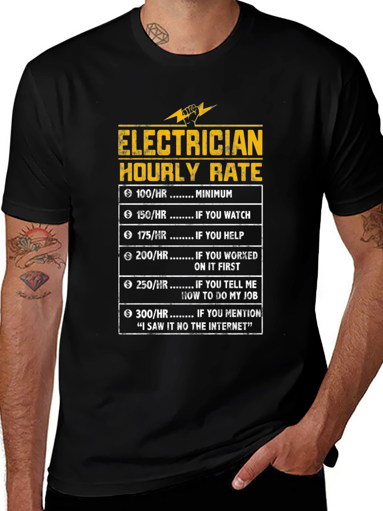 Electrician Hourly Rate Humor T-Shirt