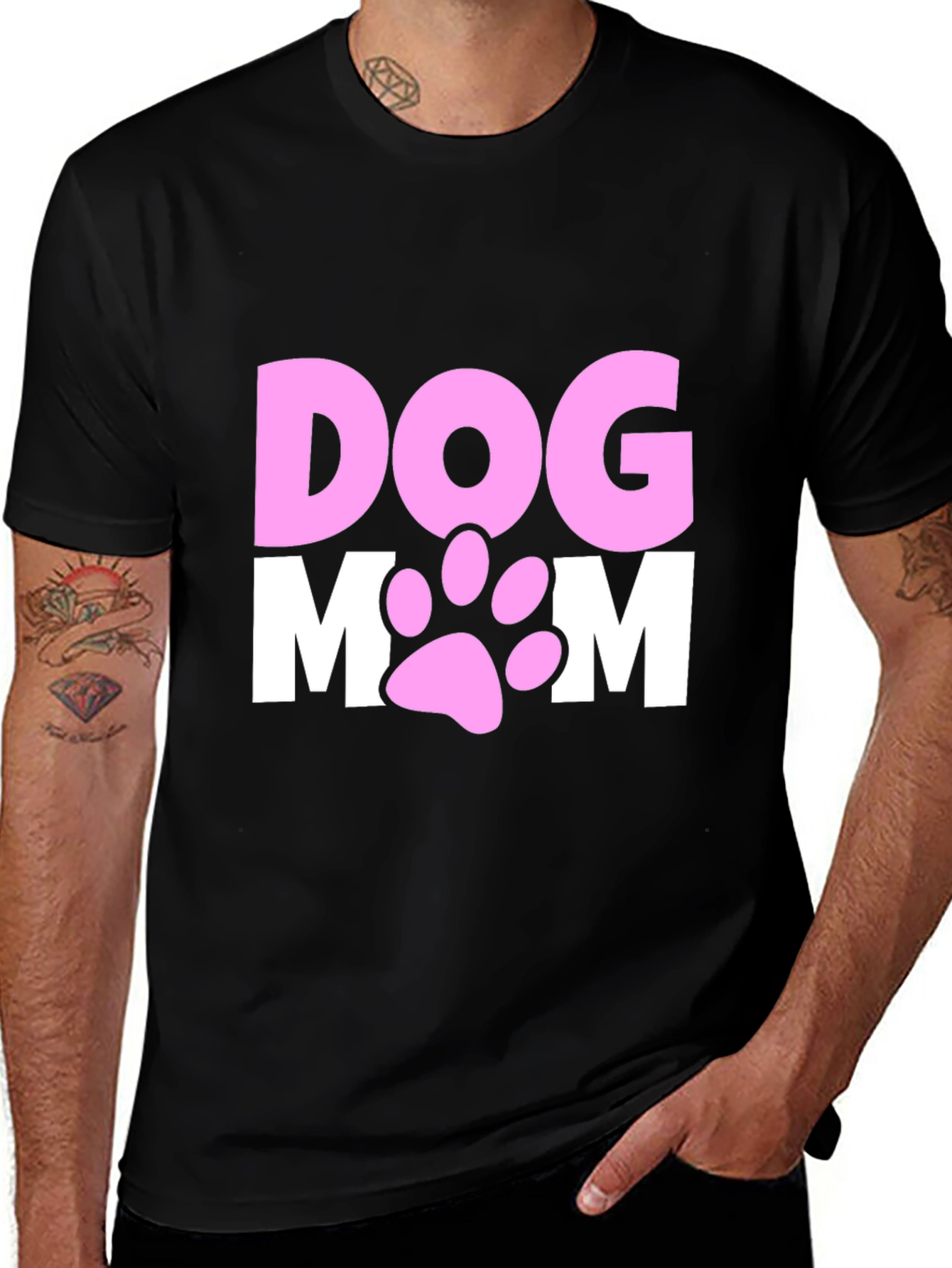 Variant 2 of Dog Mom T-Shirt, Cute Paw Print Design