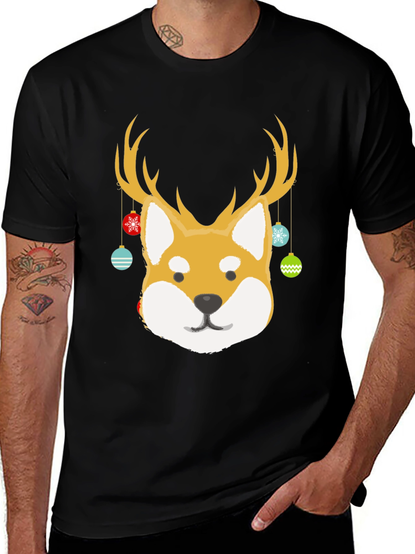 Variant 14 of Festive Shiba Inu Reindeer T-Shirt