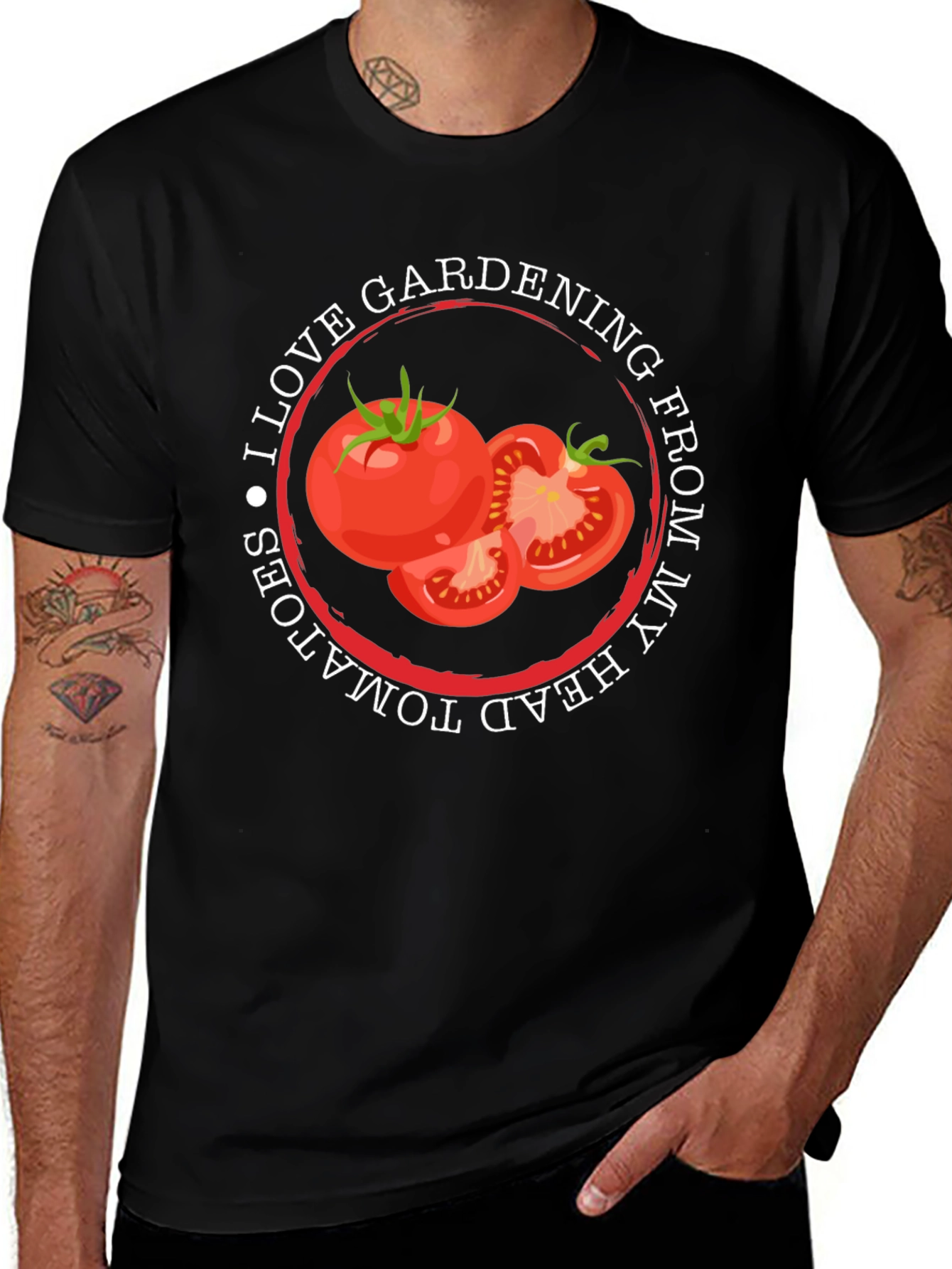Variant 28 of Tomato Gardening T-Shirt: I Love Gardening From My Head Tomatoes