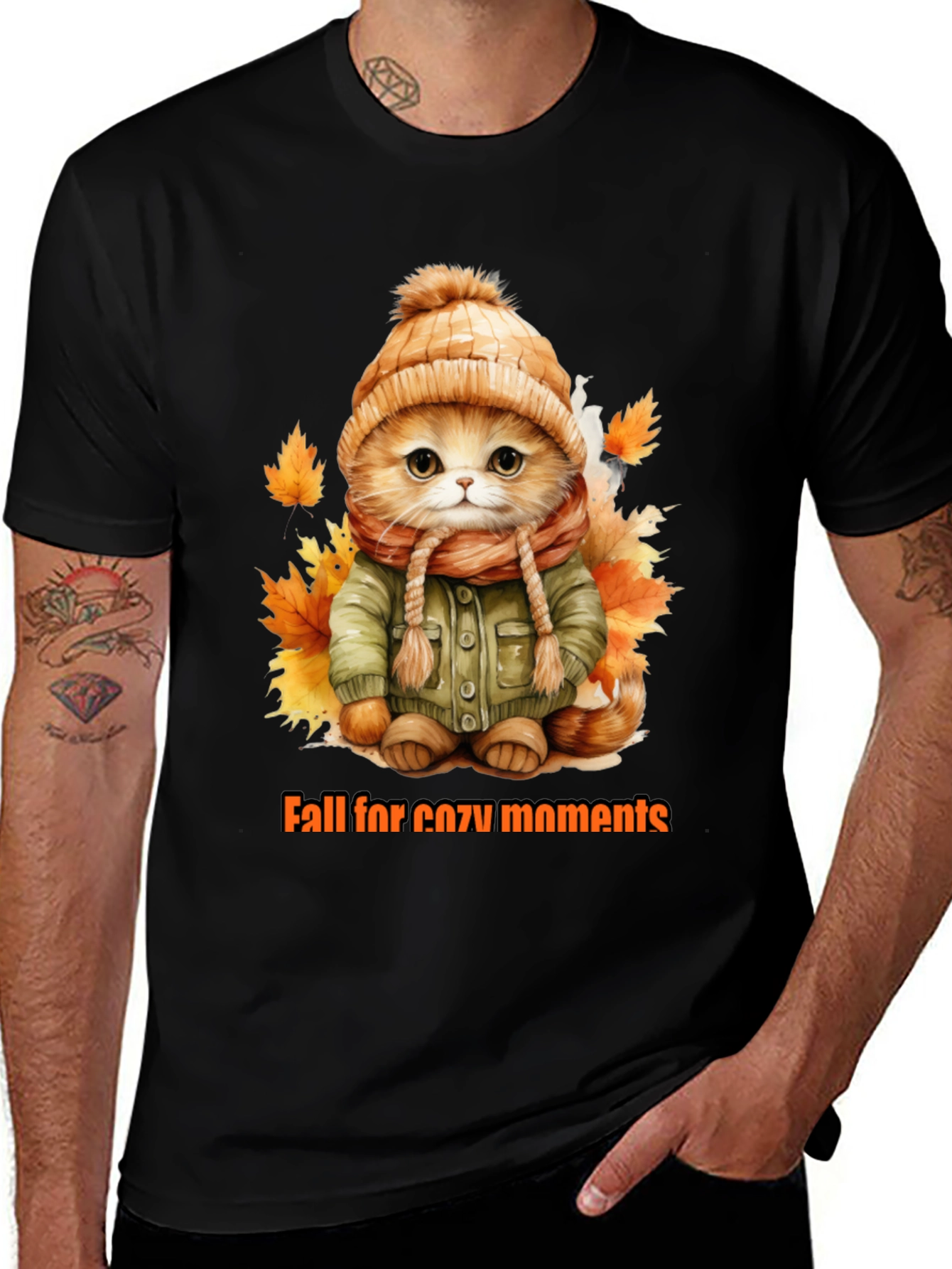 Variant 10 of Fall Cozy Moments Cat T-Shirt