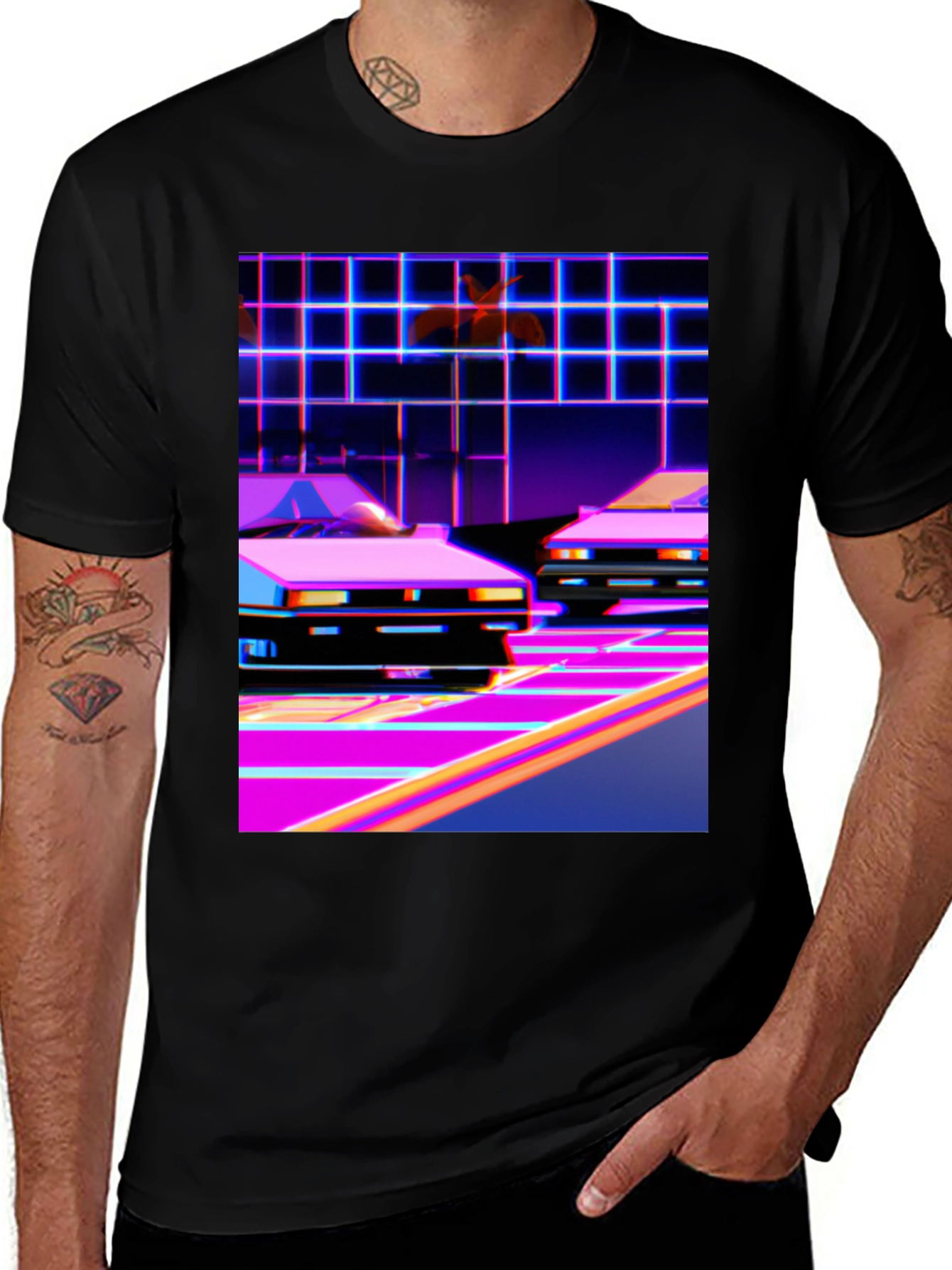 Variant 11 of Retro Wave Black T-Shirt