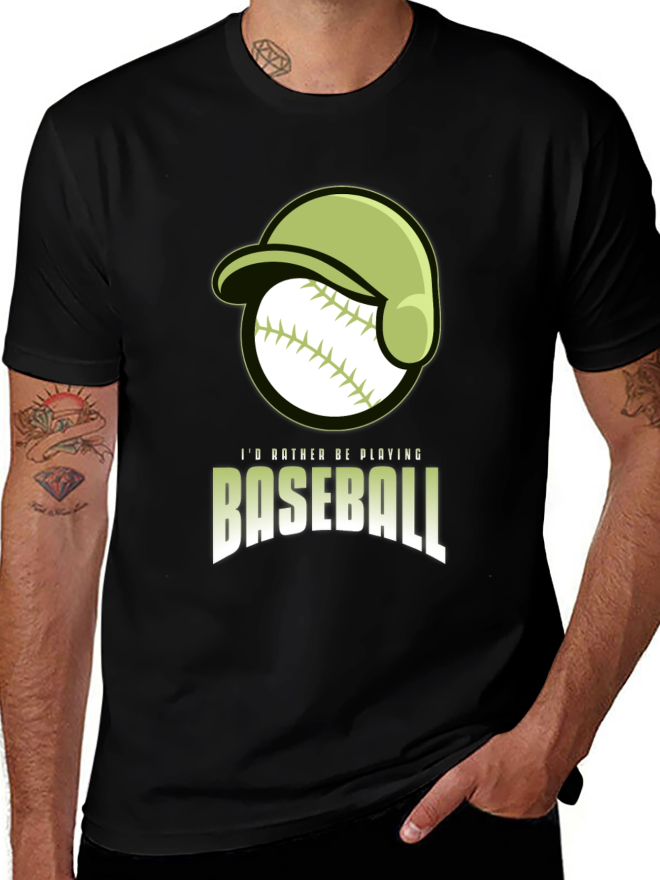 Variant 16 of Baseball T-Shirt: I'd Rather Be Playing