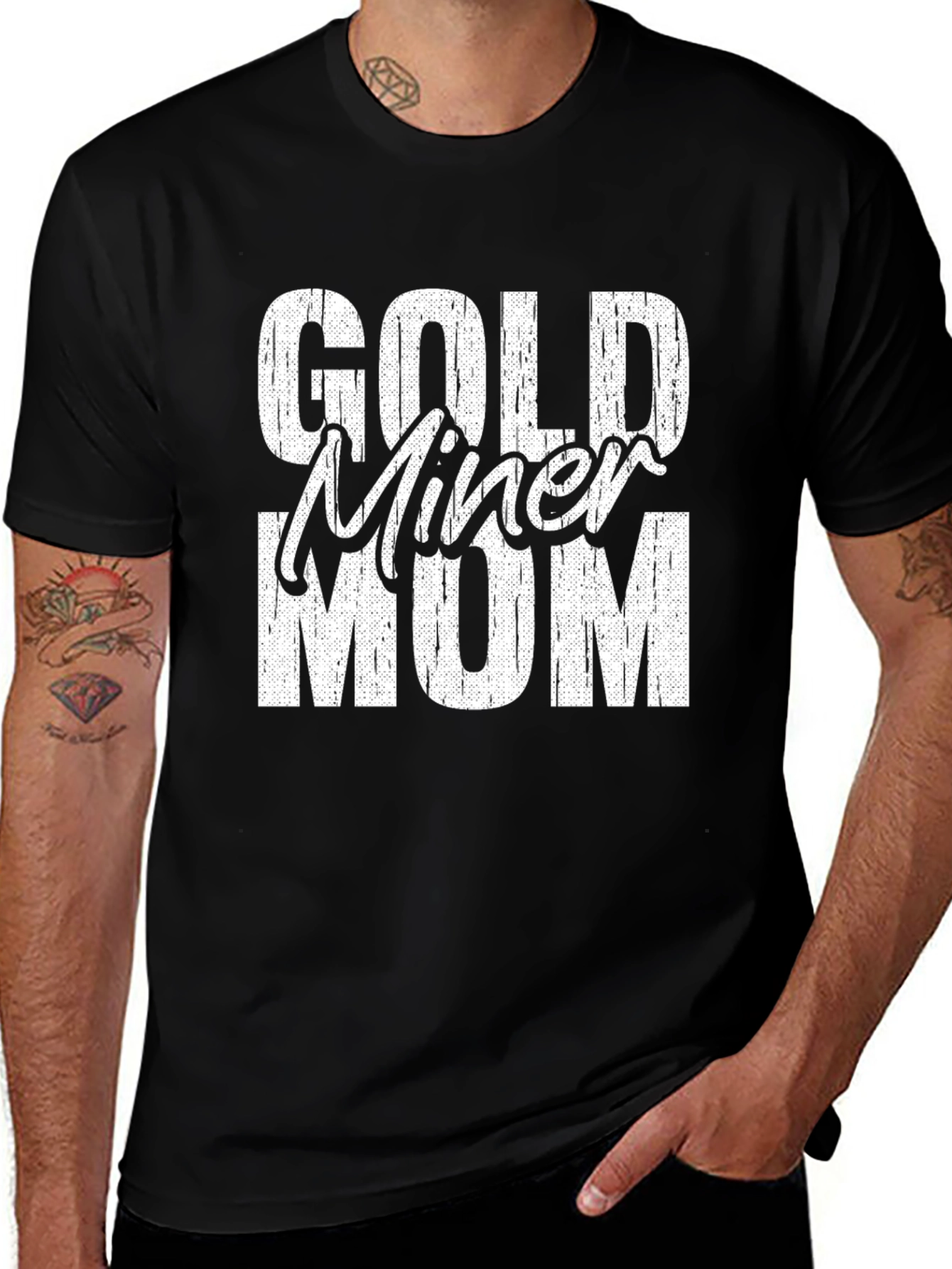 Variant 15 of Gold Miner Mom T-Shirt - Distressed Graphic Tee