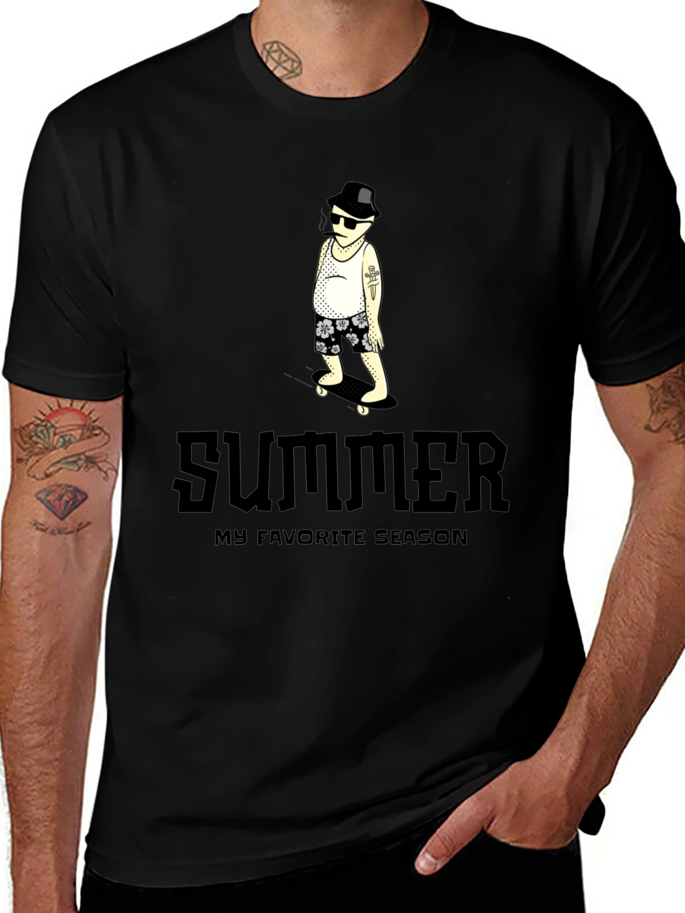 Summer Favorite Season Graphic Tee - Black