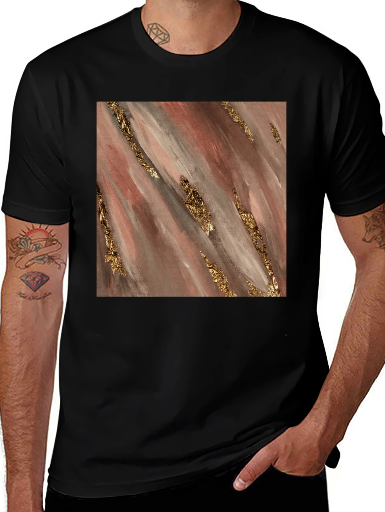 Variant 8 of Abstract Gold Foil T-Shirt