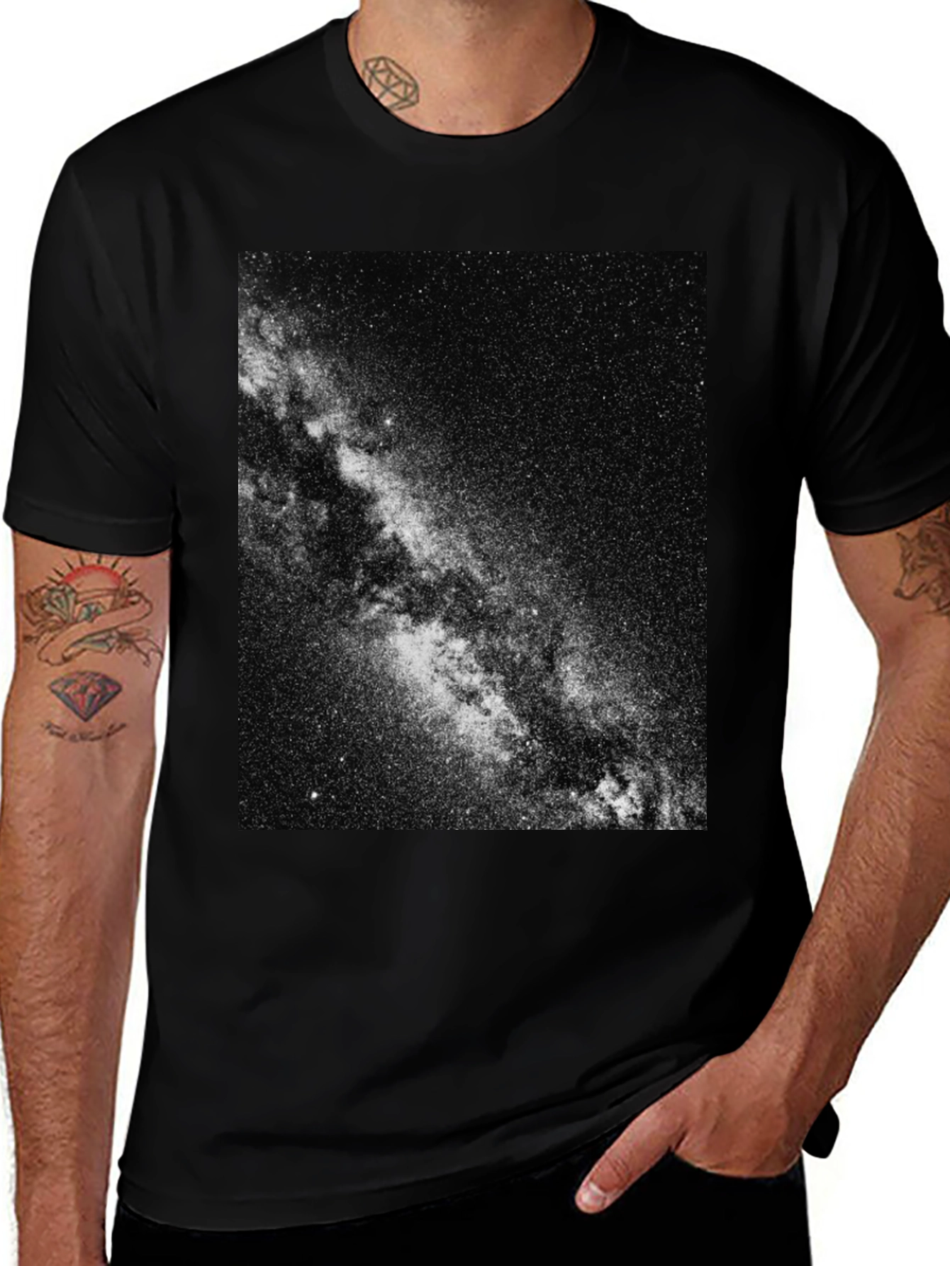 Variant 2 of Galaxy Print Black T-Shirt