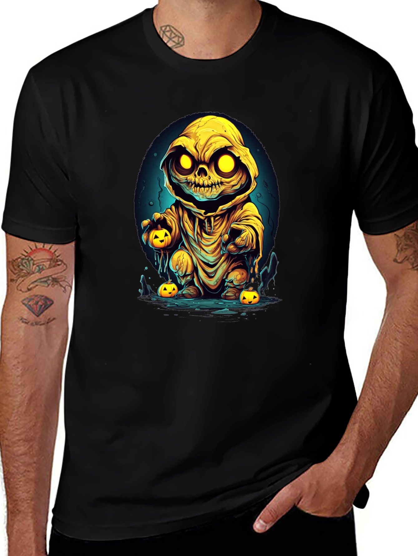 Variant 3 of Spooky Pumpkin Character Graphic Tee