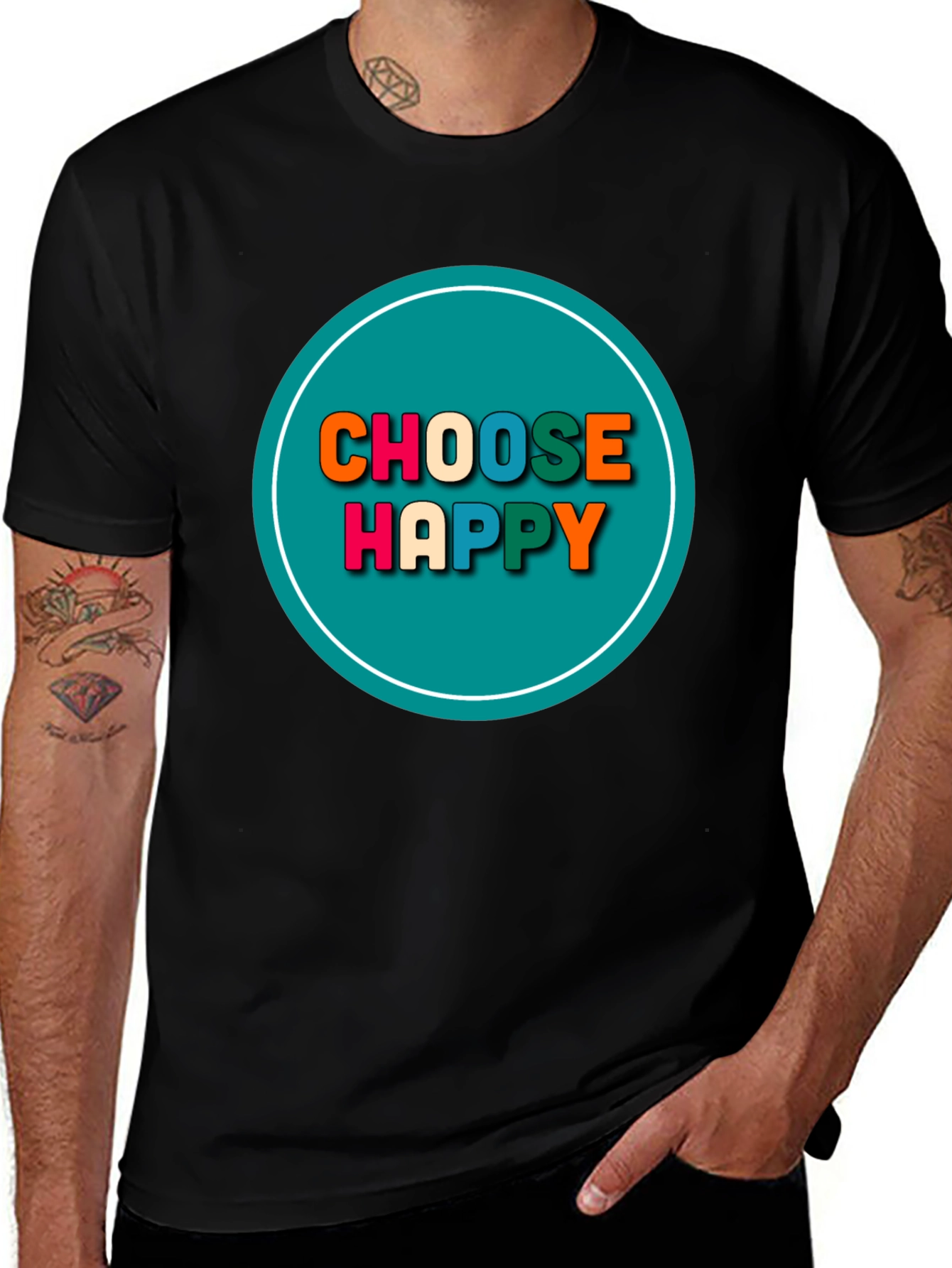 Variant 12 of Choose Happy Graphic Tee - Positive Vibes T-Shirt