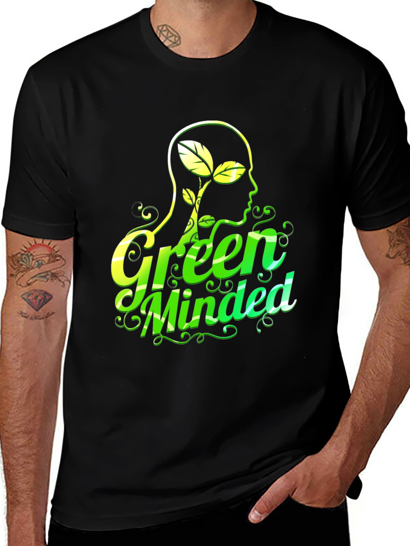 Variant 29 of Eco-Conscious Graphic Tee - Green Minded
