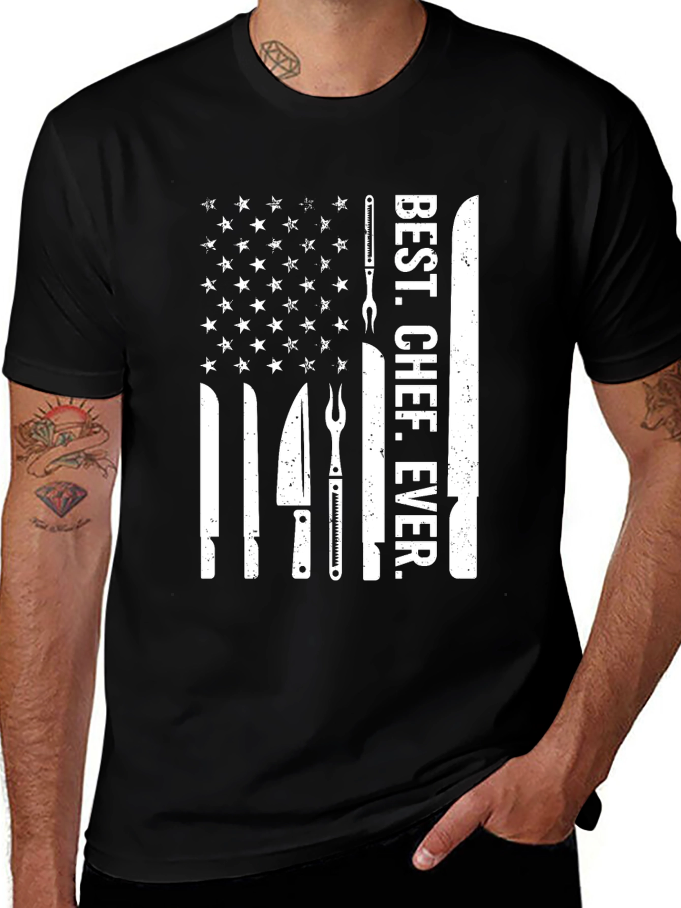 Variant 25 of Best Chef Ever American Flag T-Shirt