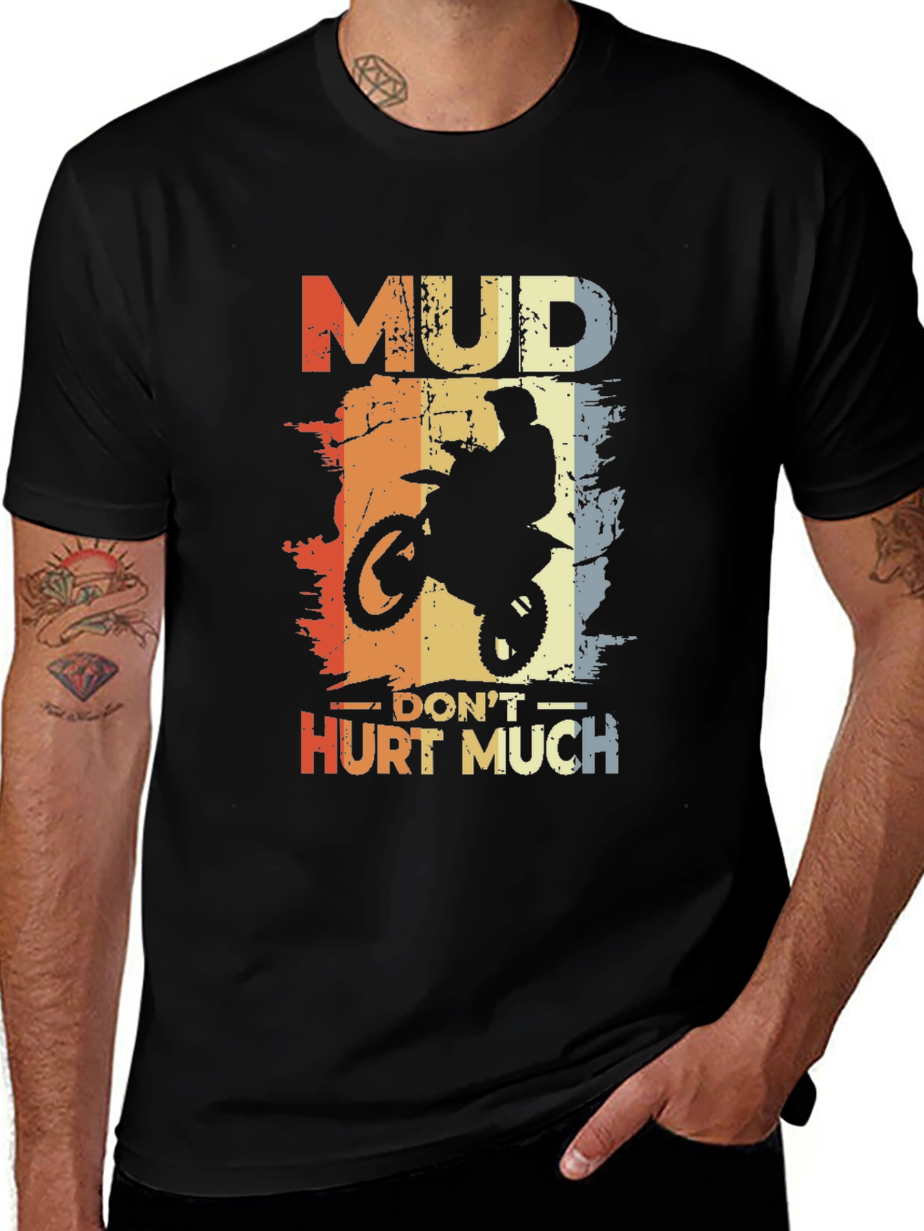 Variant 4 of Mud Don't Hurt Much T-Shirt - Dirt Bike Motocross Tee