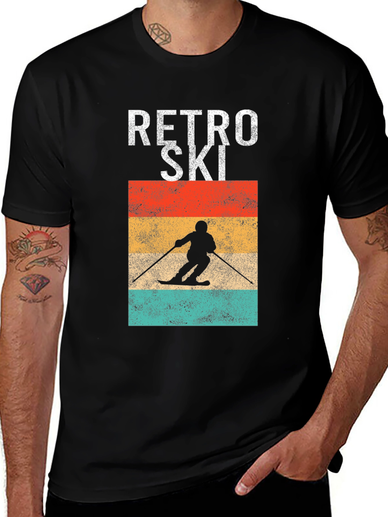 Variant 19 of Retro Ski Silhouette T-Shirt - Vintage Style