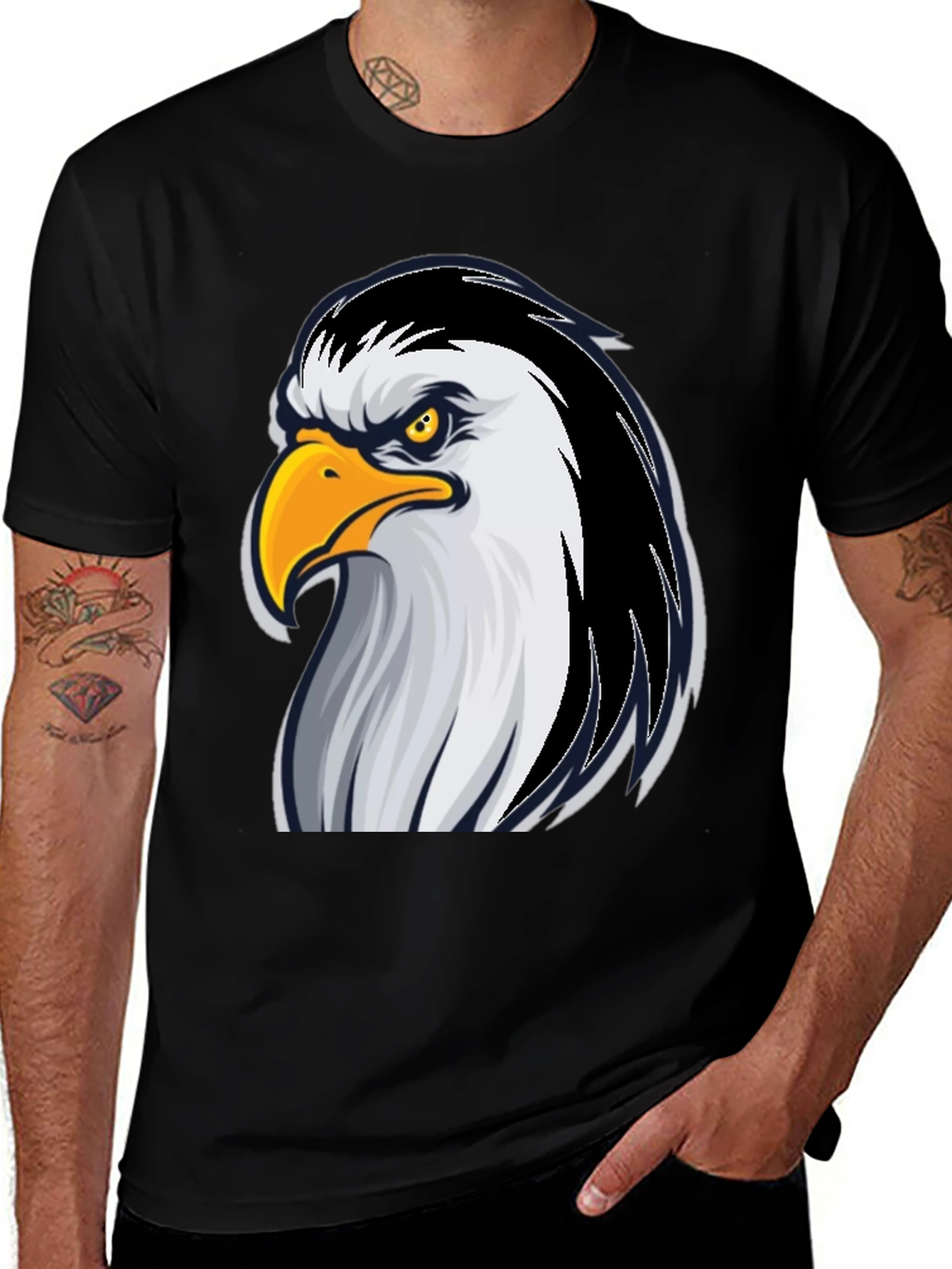 Variant 5 of Eagle Graphic Tee - Bold Black Cotton T-Shirt