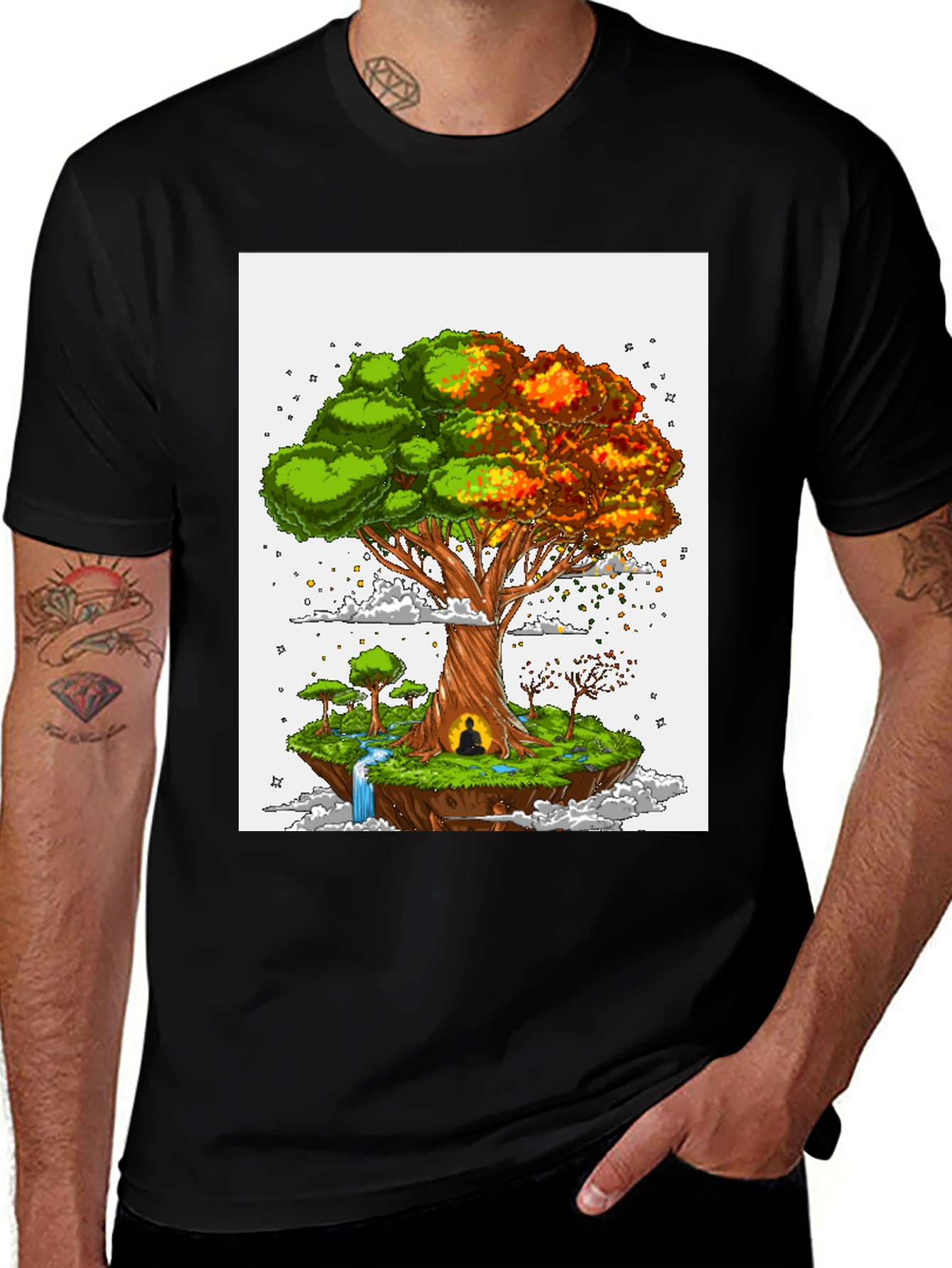 Variant 23 of Tree of Life Graphic Tee - Floating Island Design