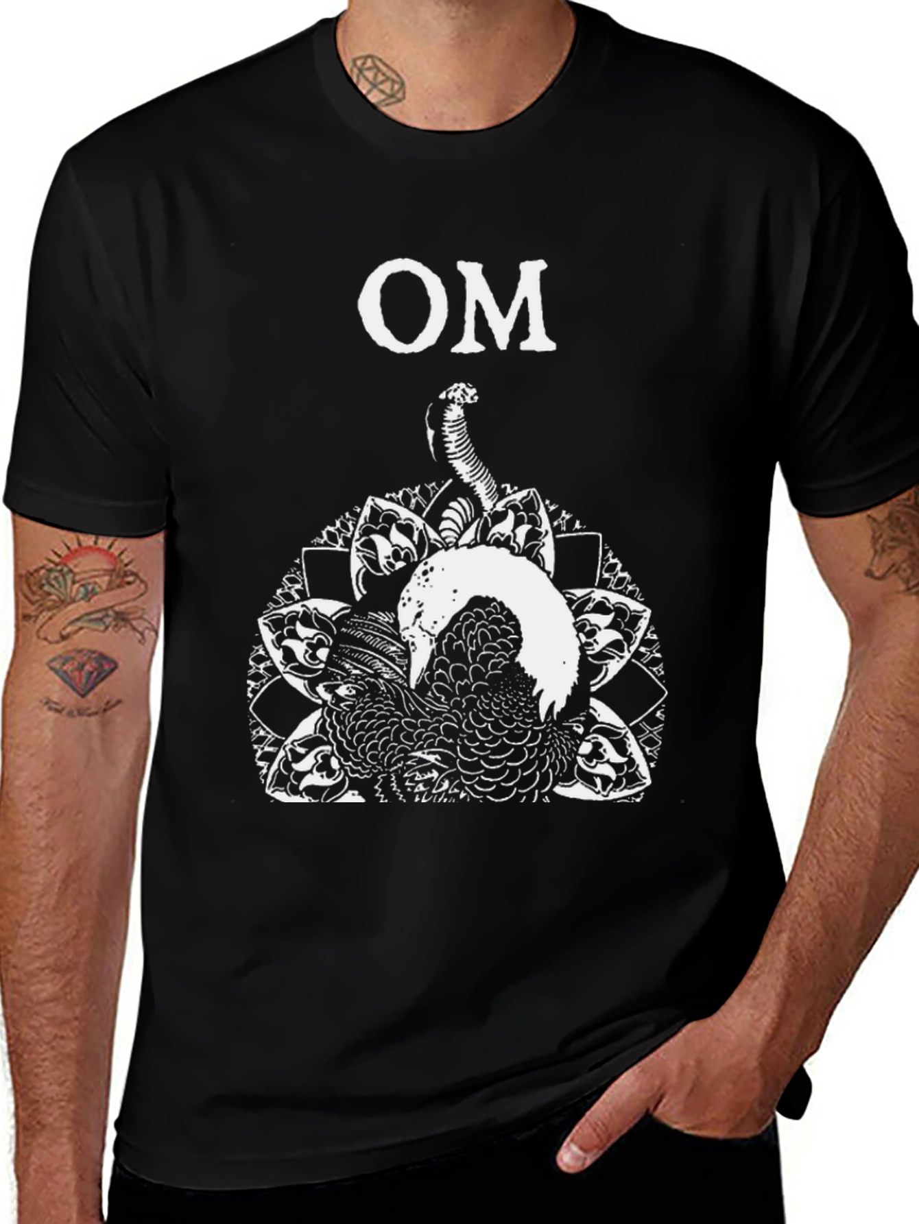 Variant 11 of OM Snake Graphic Black T-Shirt
