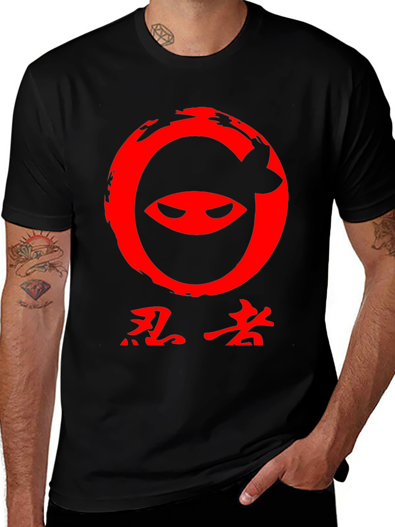 Variant 29 of Ninja Graphic Tee - Red on Black