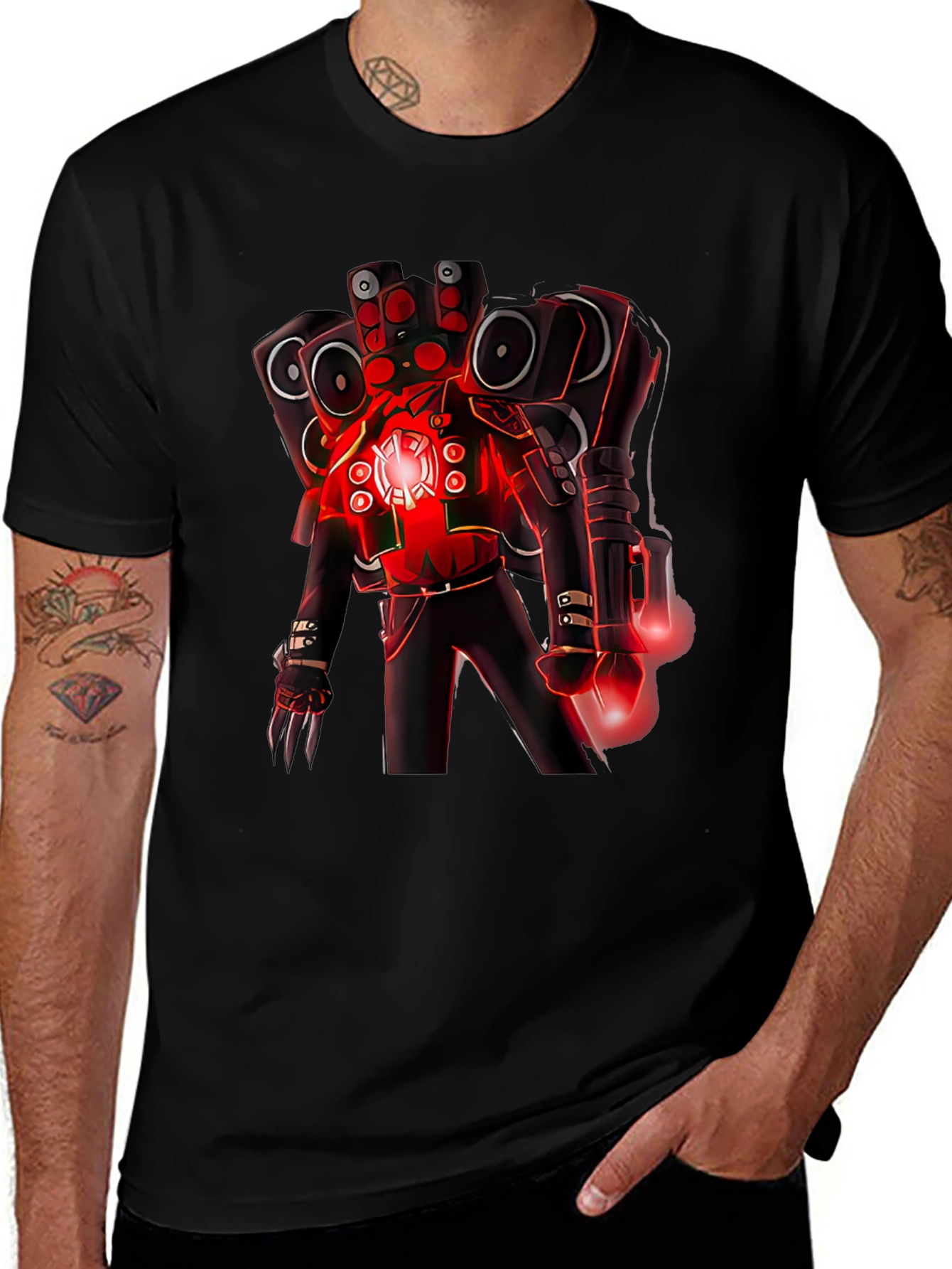Variant 18 of Robot DJ Graphic T-Shirt - Black Cotton Tee