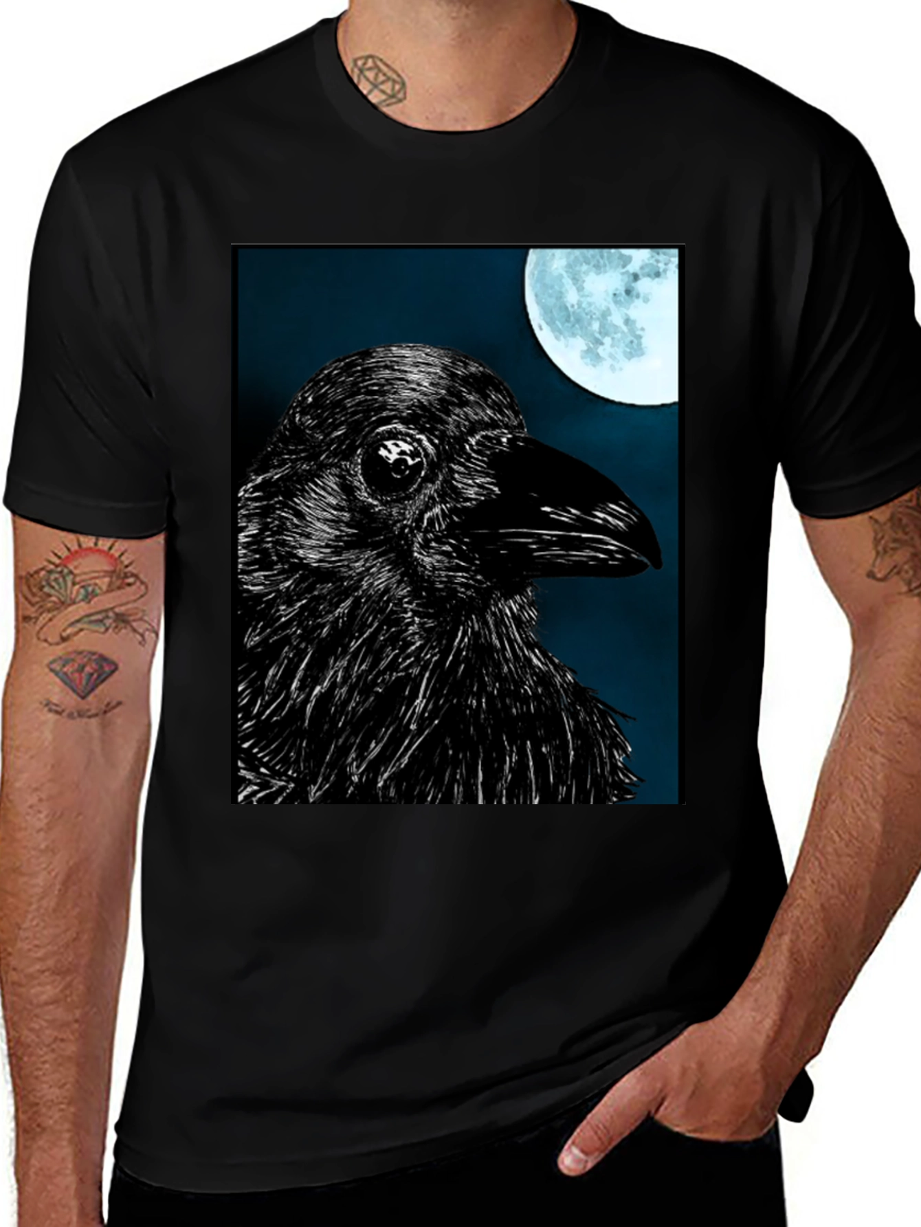 Variant 12 of Raven Moon Graphic T-Shirt