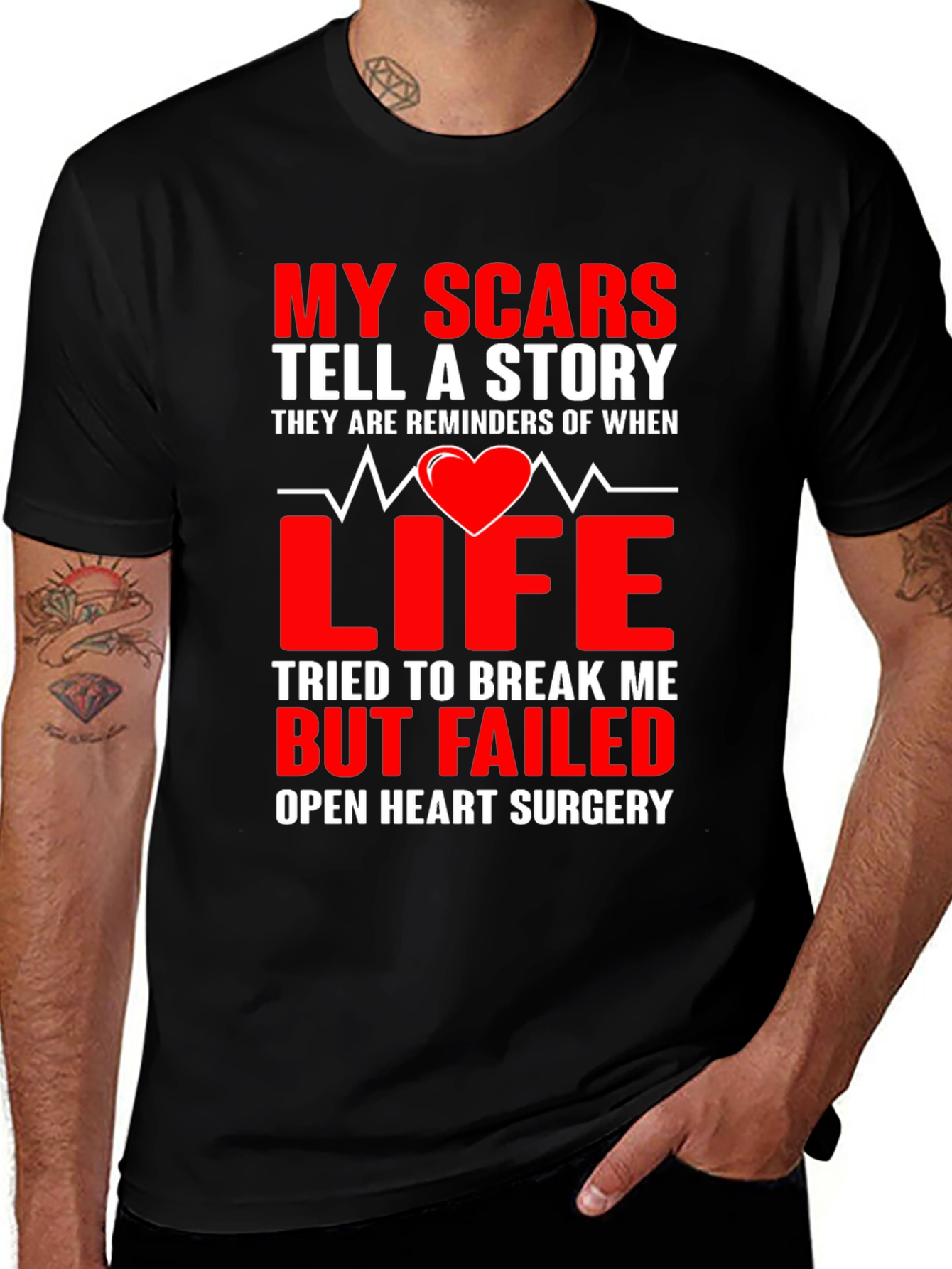 Variant 12 of My Scars Tell a Story Open Heart Surgery T-Shirt