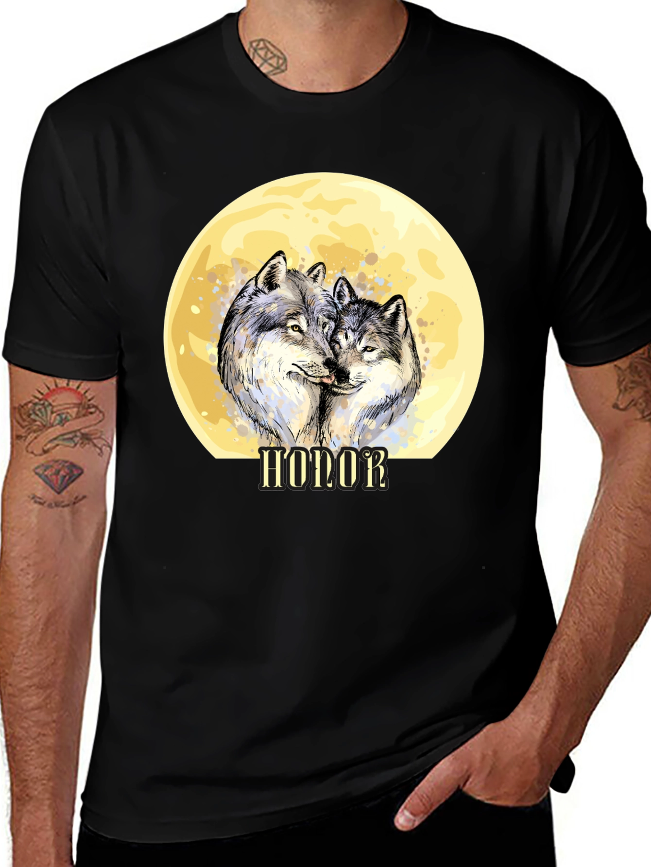 Wolves Honor Graphic T-Shirt - Black