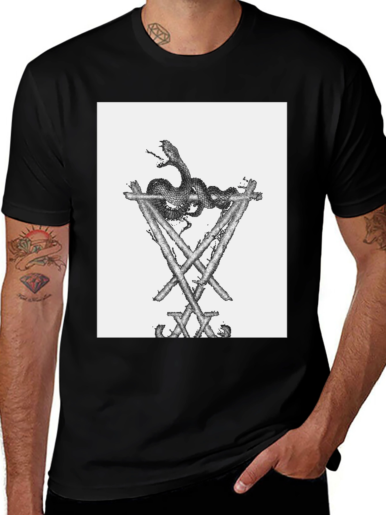 Variant 9 of Serpent on Structure Black T-Shirt