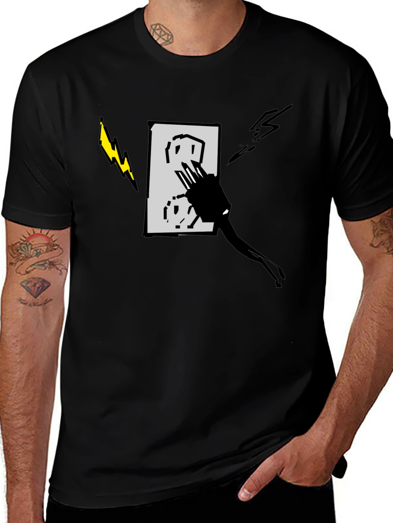 Variant 20 of Electric Outlet Graphic Tee - Stylish Black T-Shirt