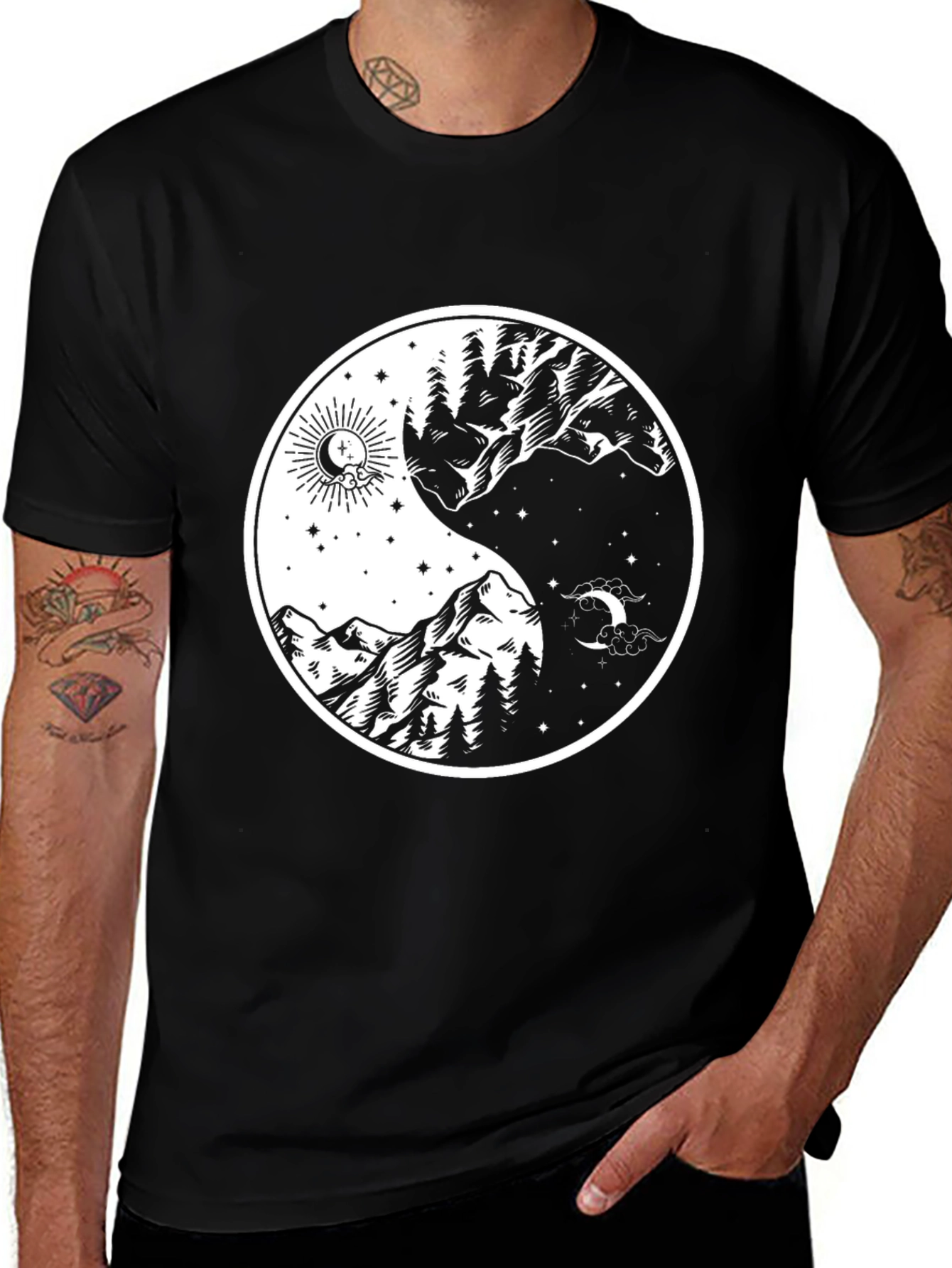 Variant 19 of Yin Yang Nature Graphic T-Shirt