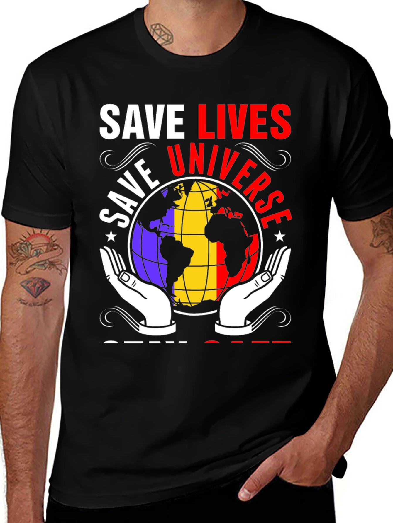 Variant 29 of Save Lives Universe Graphic T-Shirt - Premium Cotton