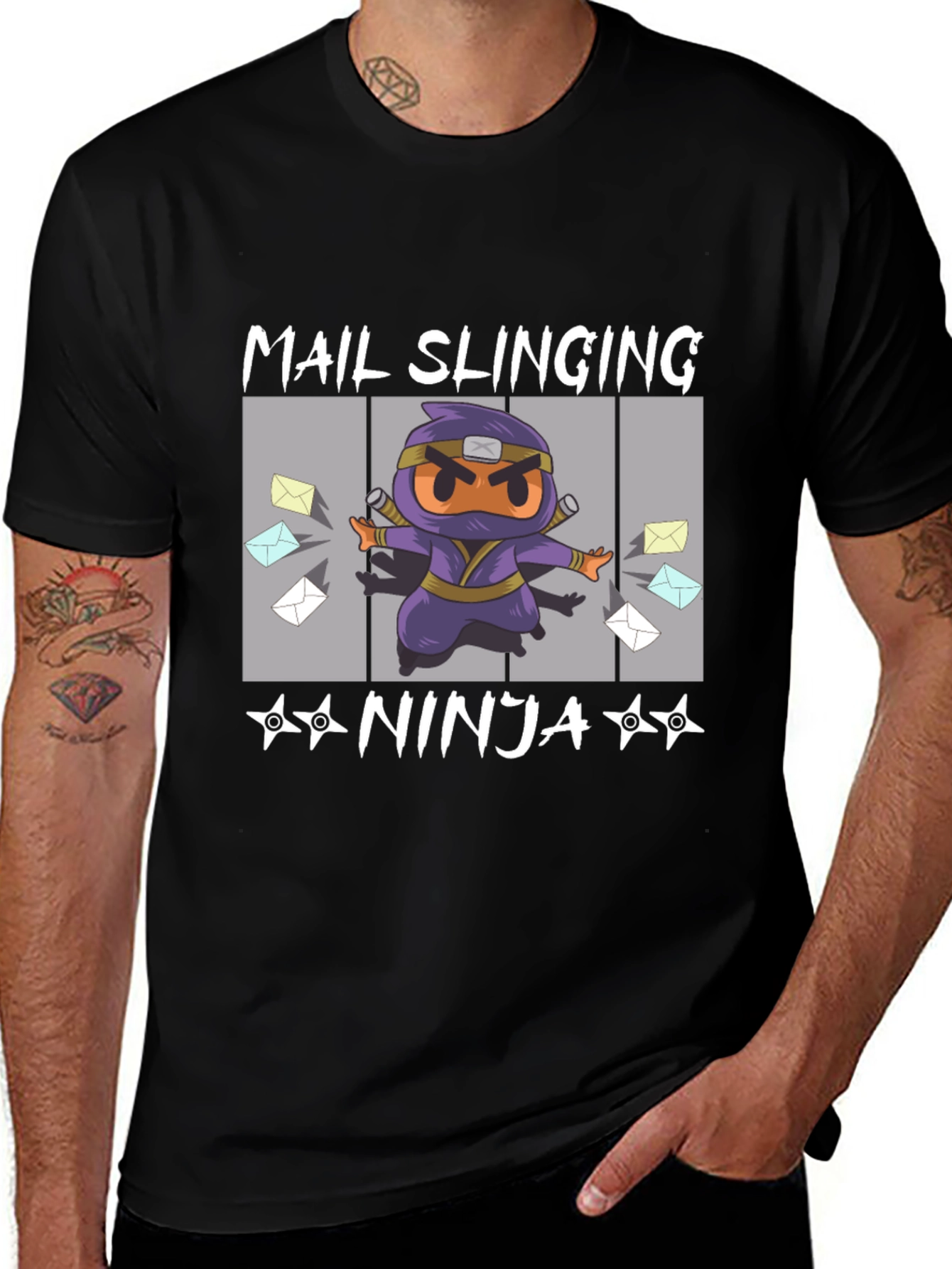 Variant 13 of Mail Slinging Ninja T-Shirt