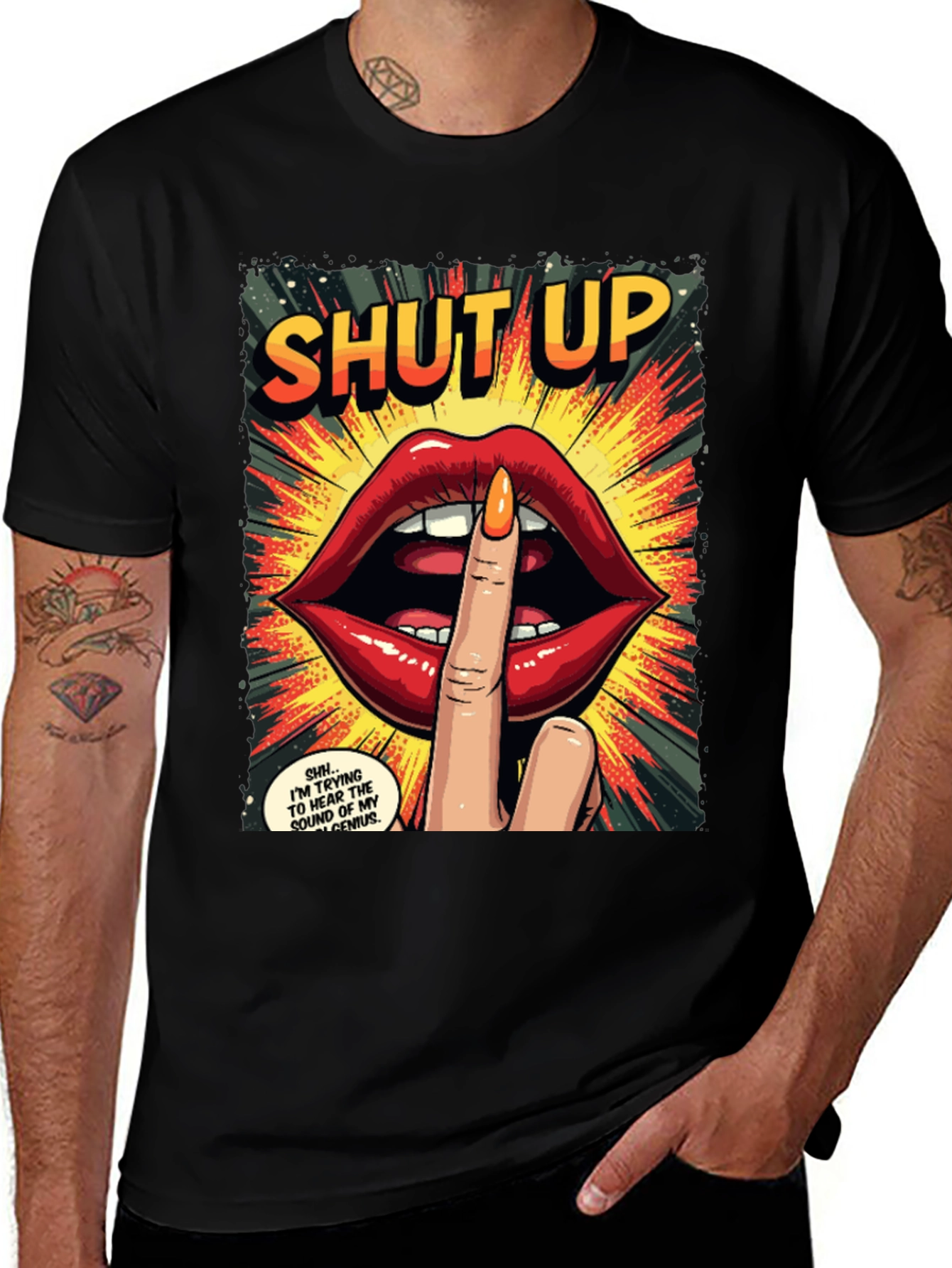 Variant 29 of Shut Up Graphic Tee - Comic Book Style