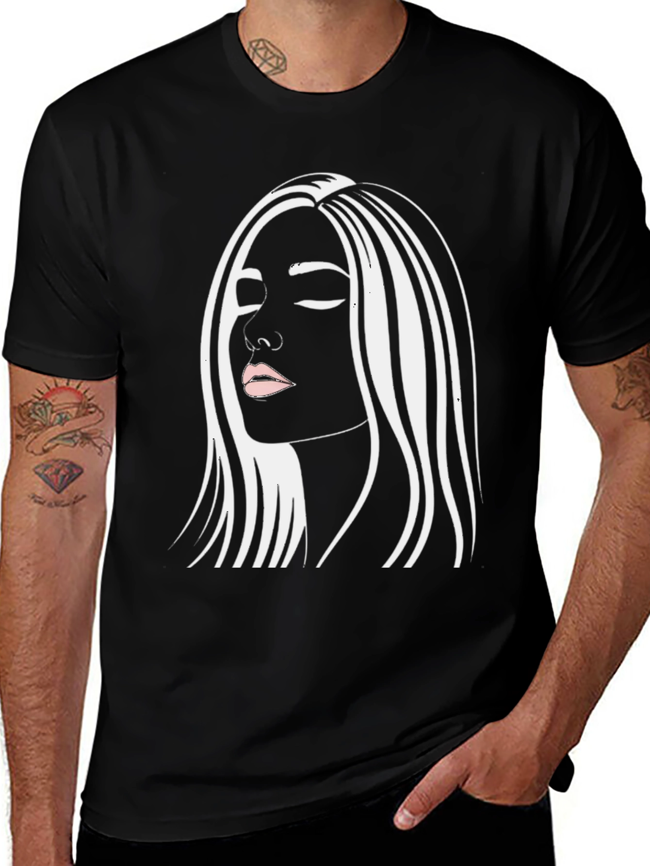 Woman Graphic Black Tee Shirt