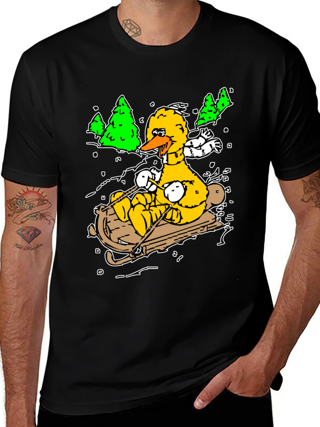 Variant 15 of Big Bird Sledding T-Shirt