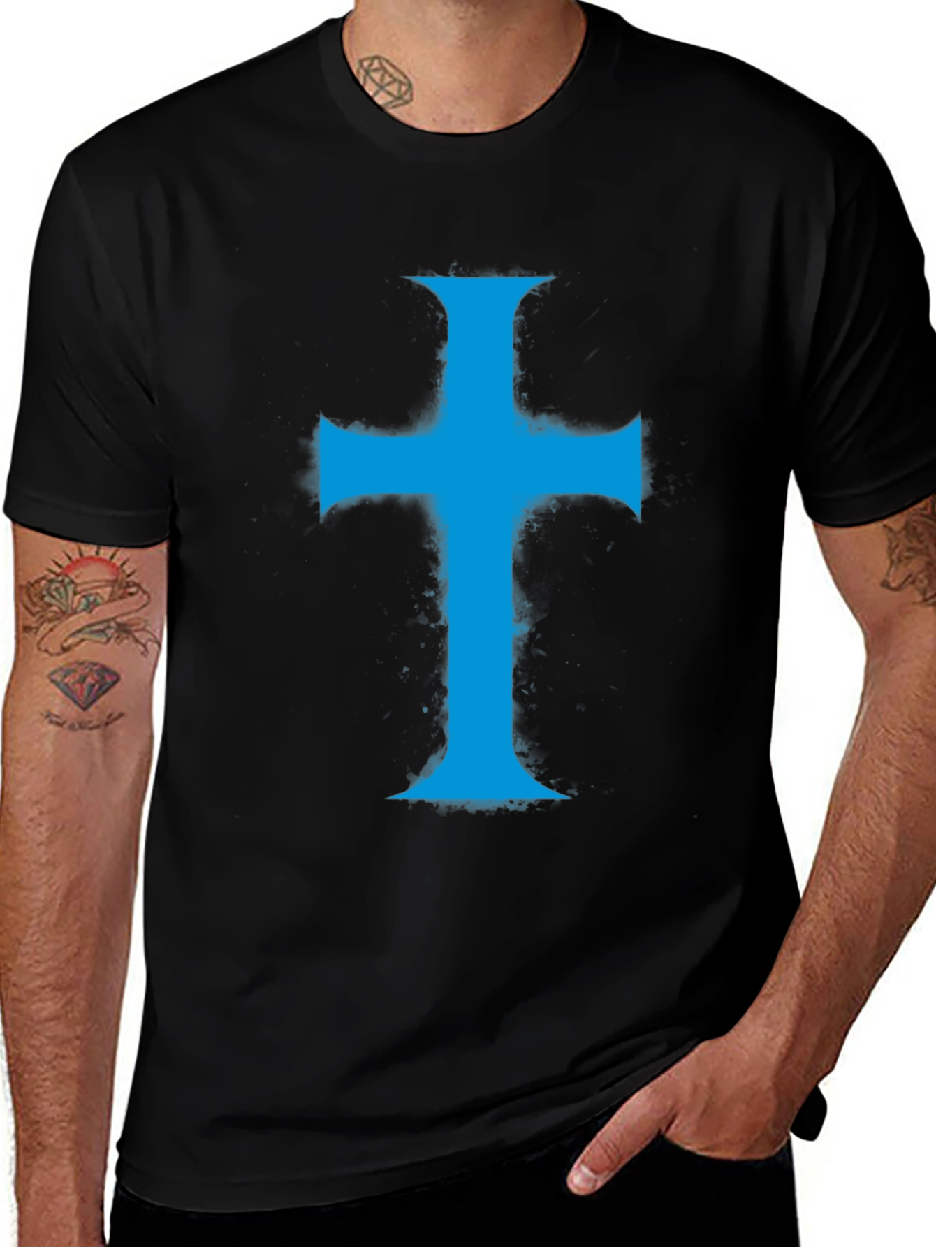 Variant 25 of Blue Cross Graphic T-Shirt