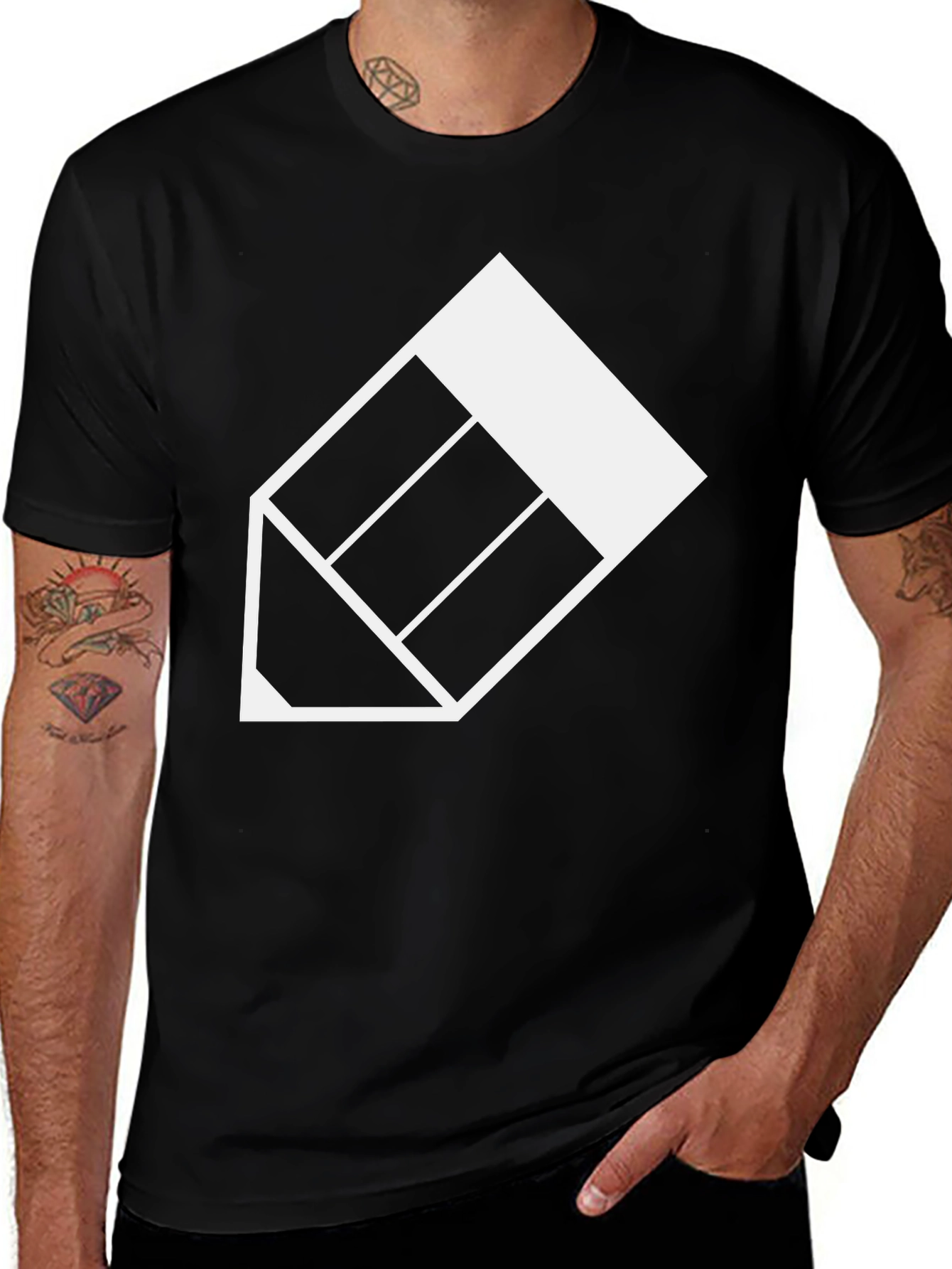 Geometric Pencil Tee - Modern Graphic T-Shirt