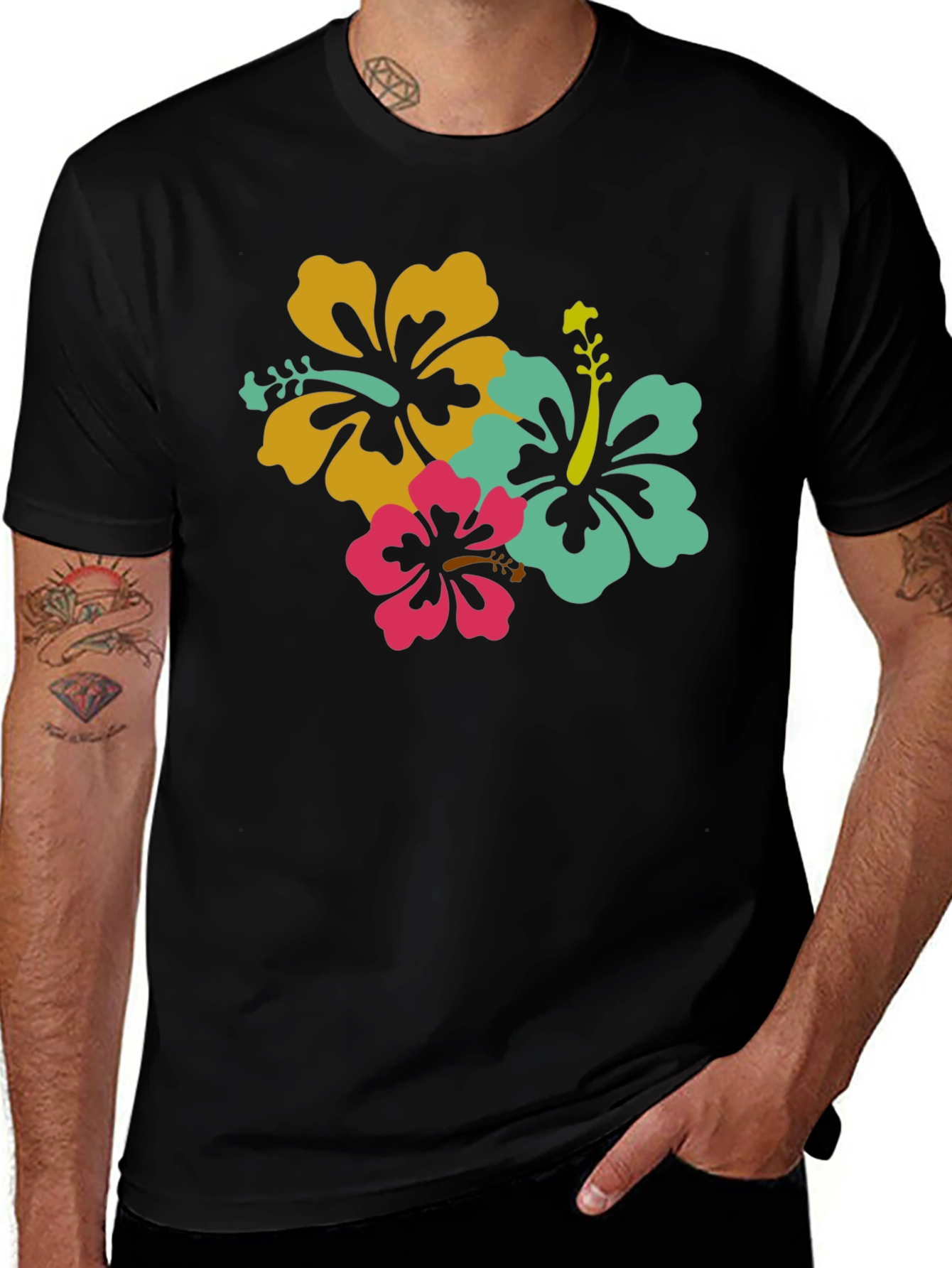 Variant 22 of Floral Hibiscus Graphic T-Shirt - Tropical Style