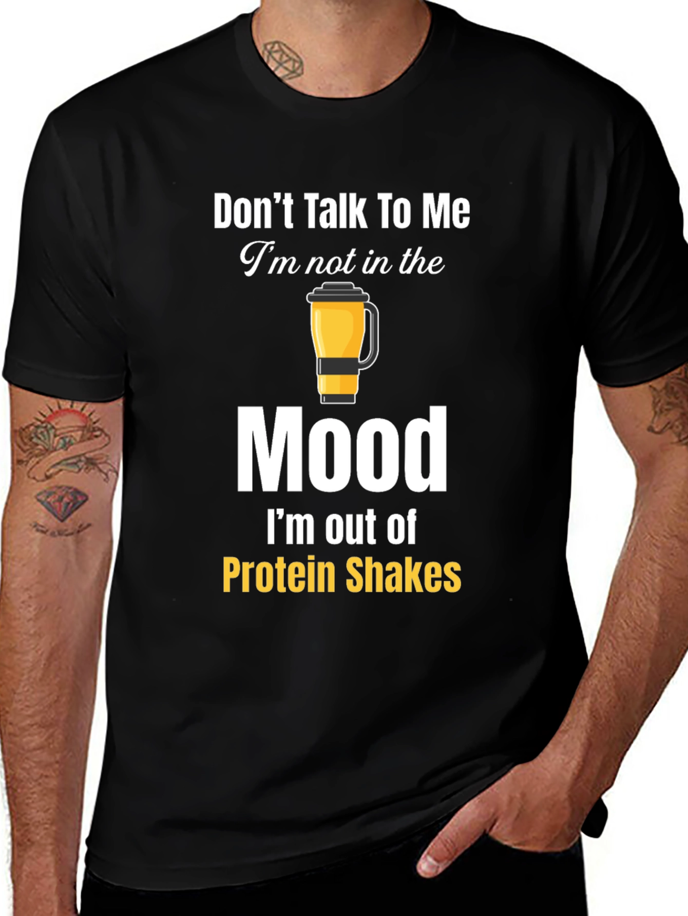 Variant 25 of Funny Protein Shakes Mood Graphic T-Shirt