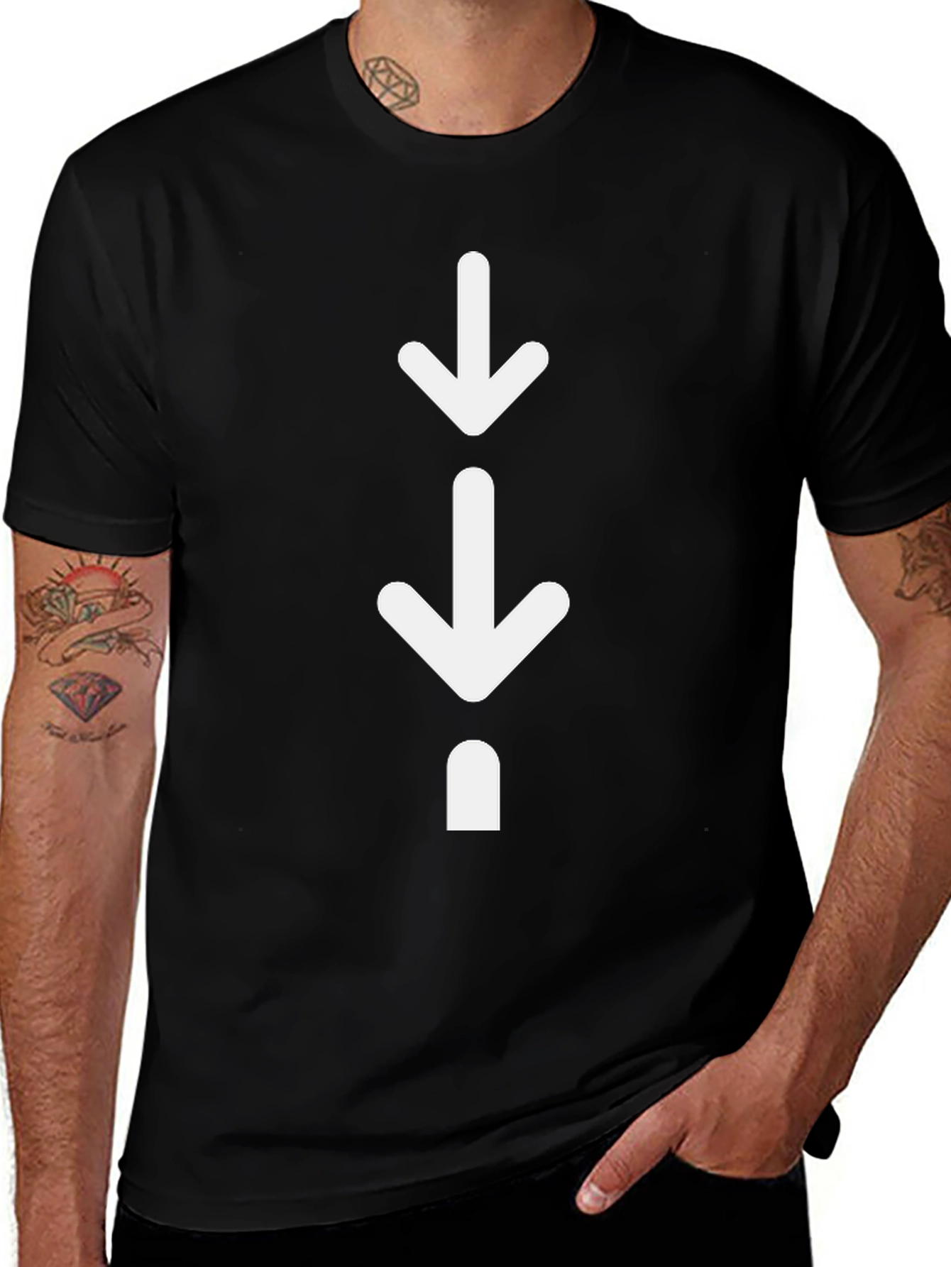 Variant 9 of Arrow Pointing Down Graphic Print T-Shirt