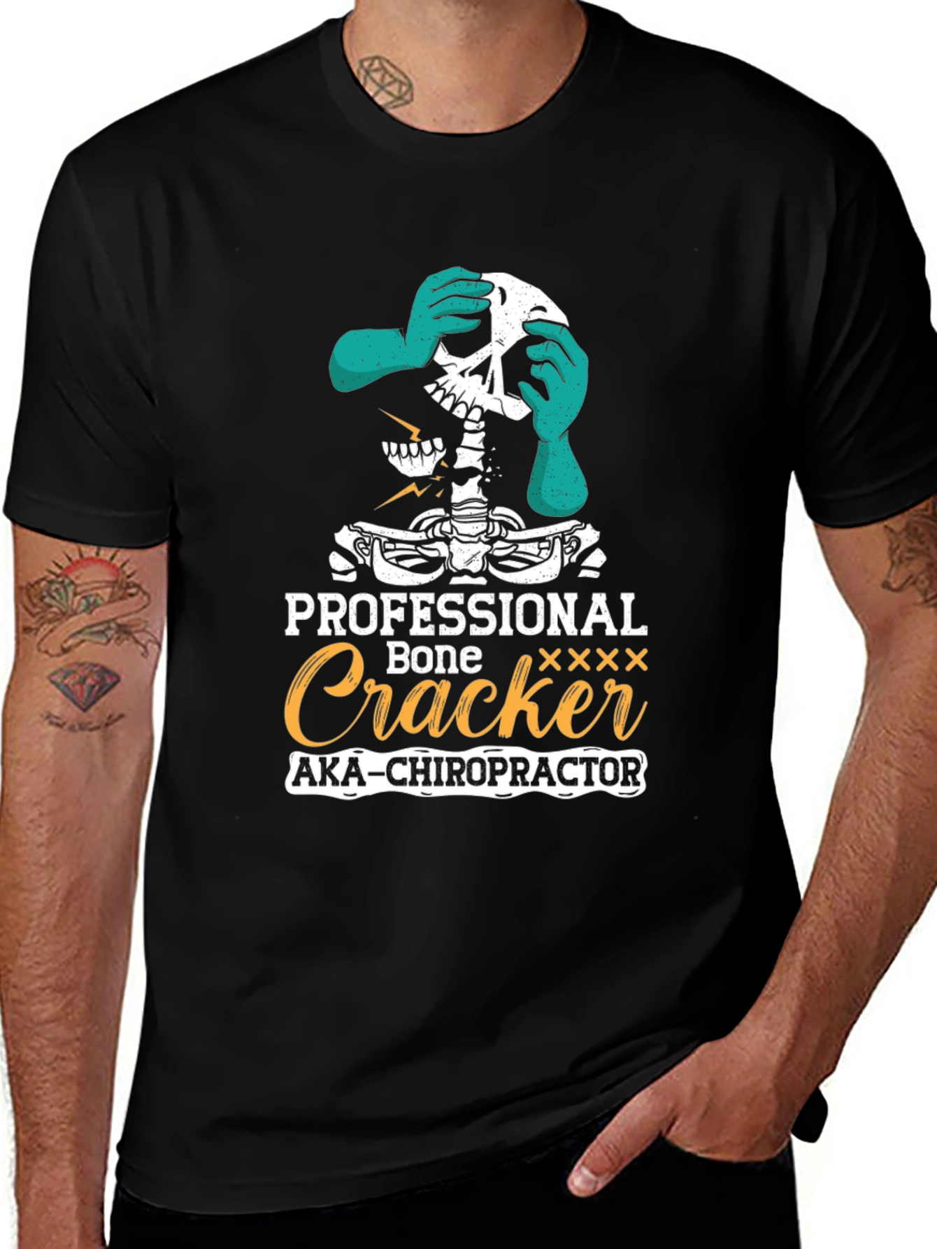 Variant 2 of Chiropractor Skeleton Humor T-Shirt