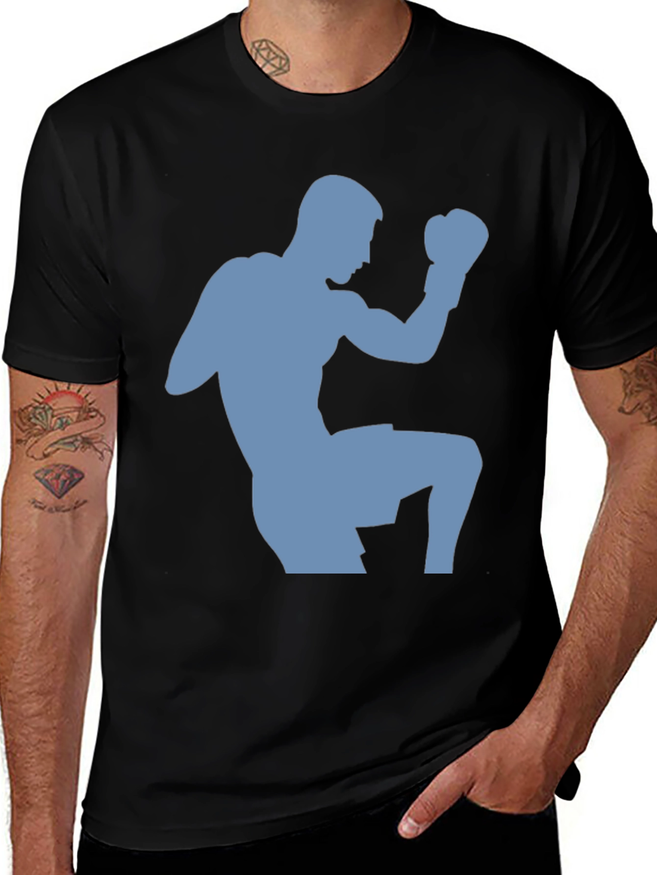 Variant 8 of Kickboxer Silhouette Black T-Shirt