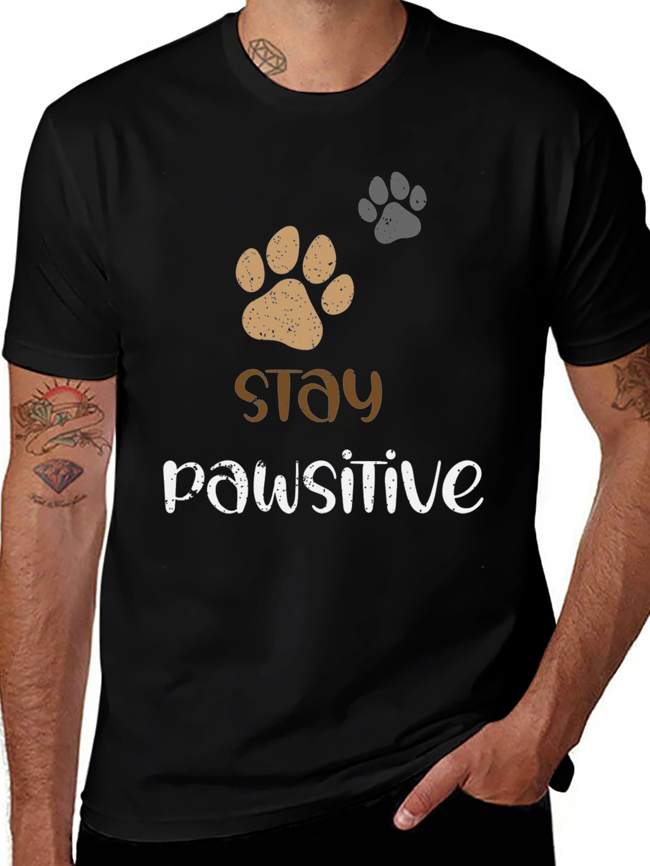 Variant 7 of Stay Pawsitive Graphic Tee