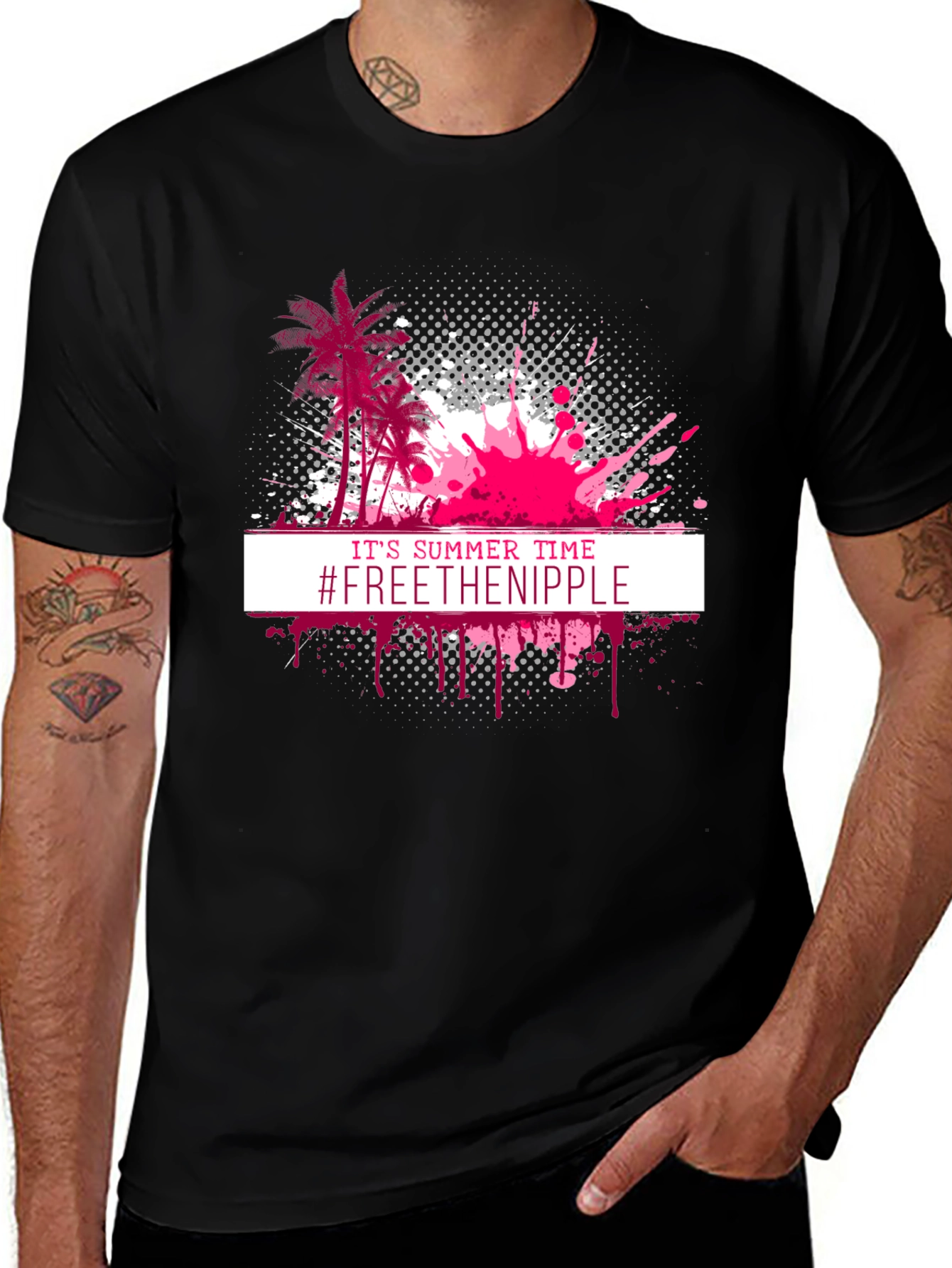 Variant 12 of Summer Time Graphic Tee - Free The Nipple