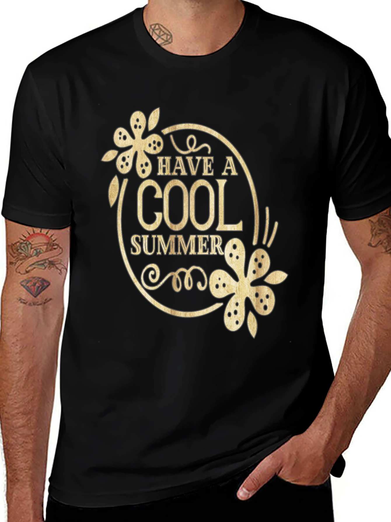 Variant 10 of Cool Summer Black Graphic T-Shirt