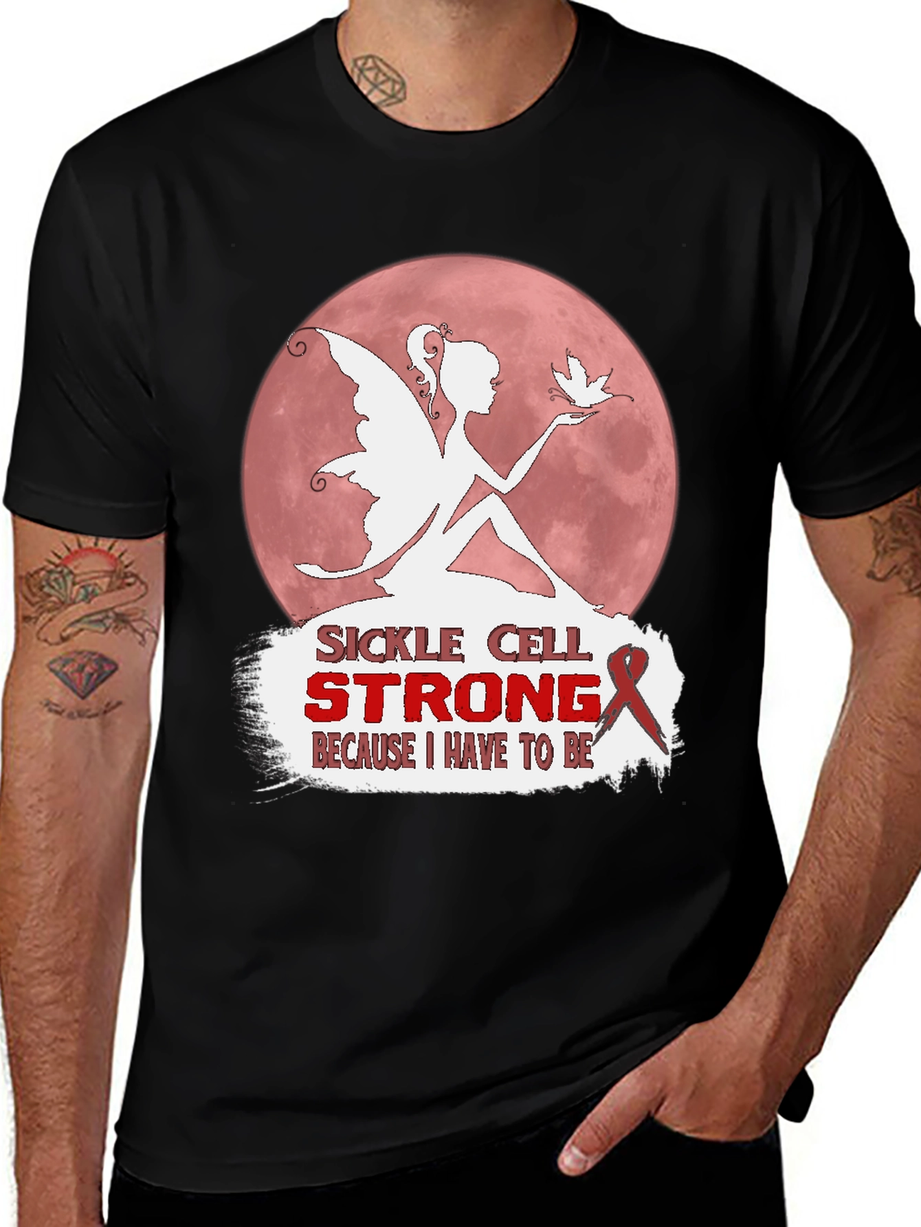 Sickle Cell Strong Tee - Awareness Ribbon Design