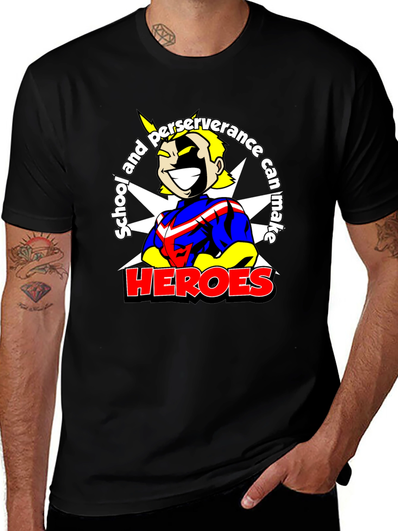 Variant 2 of School and Perseverance Can Make Heroes T-Shirt