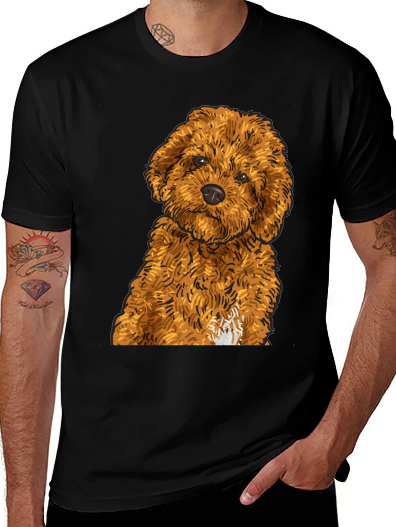Variant 25 of Cute Dog Graphic Tee - Unisex Black T-Shirt