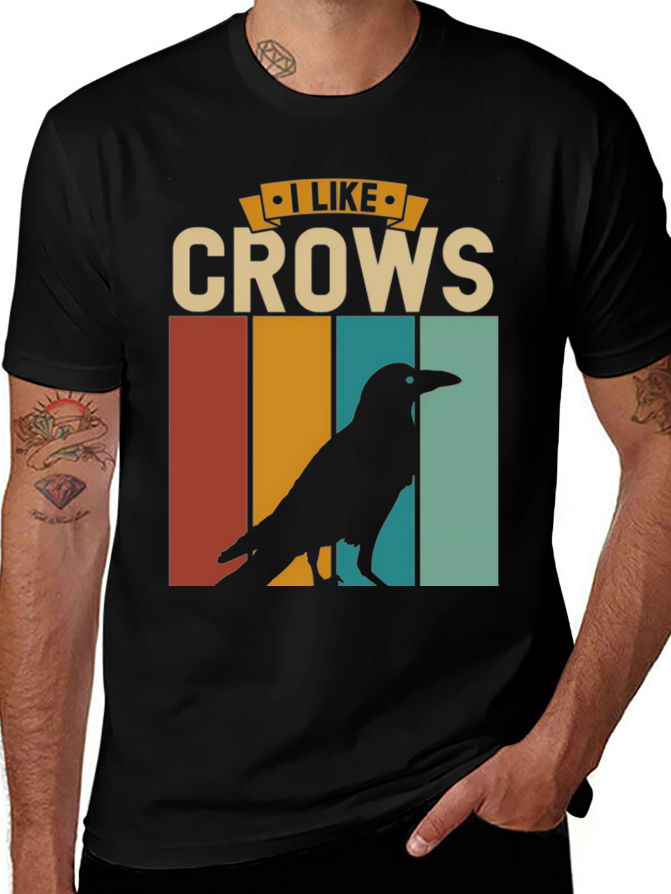Variant 13 of I Like Crows Retro Graphic Tee