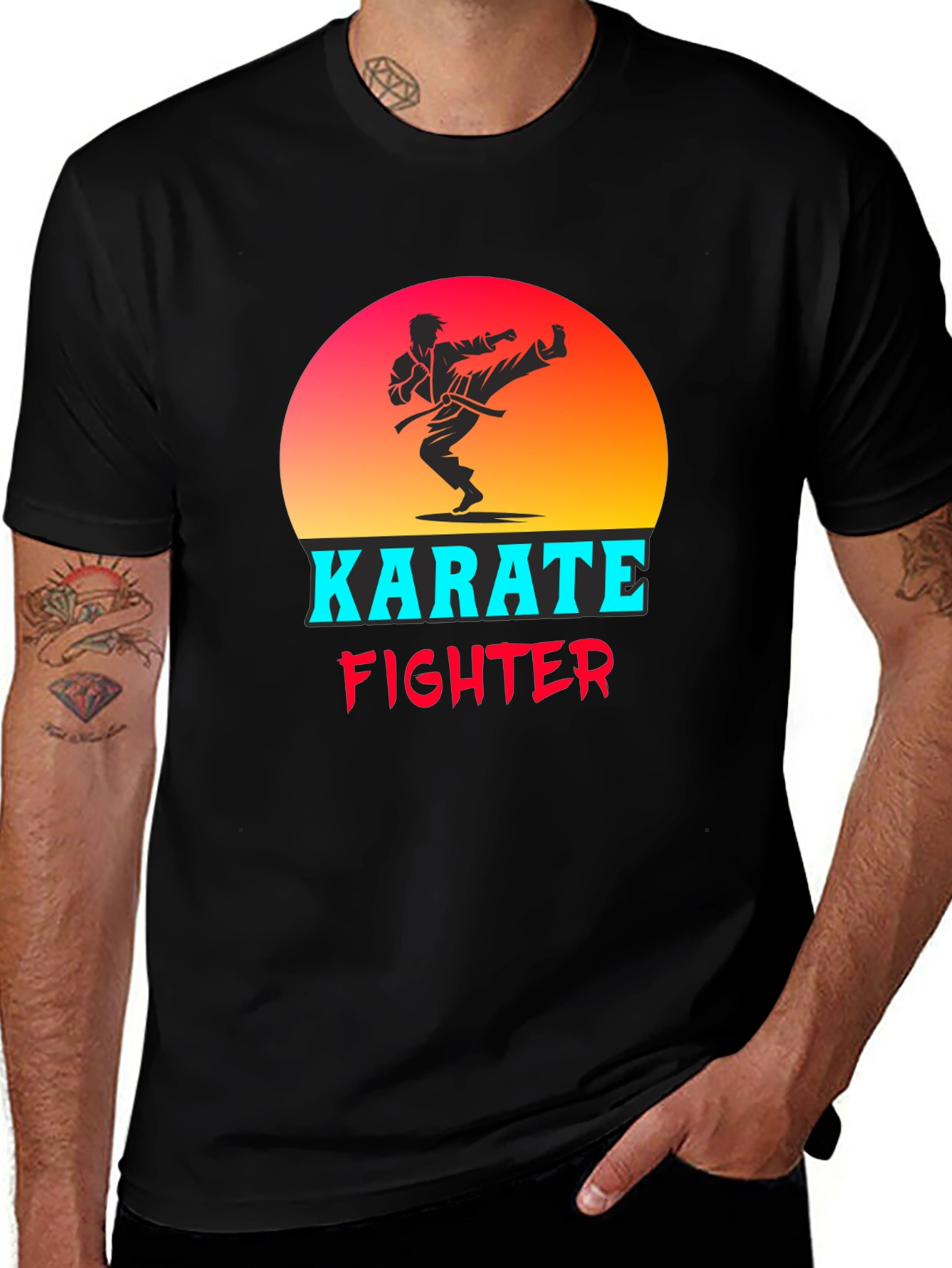 Karate Fighter Graphic T-Shirt - Martial Arts Tee